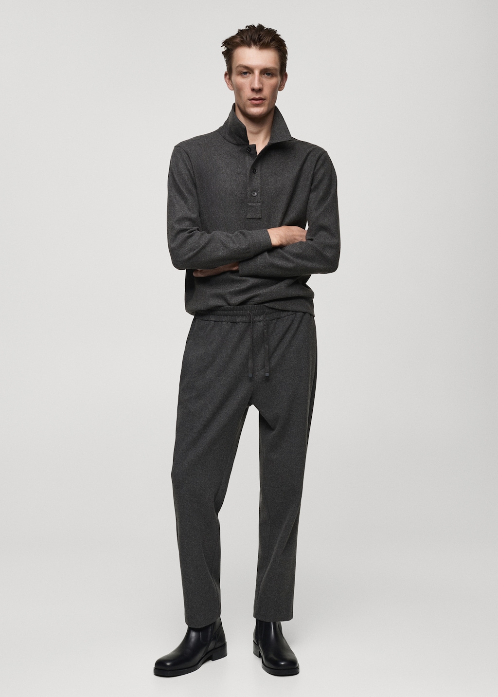 Flannel joggers with drawstring Men MANGO Slovakia