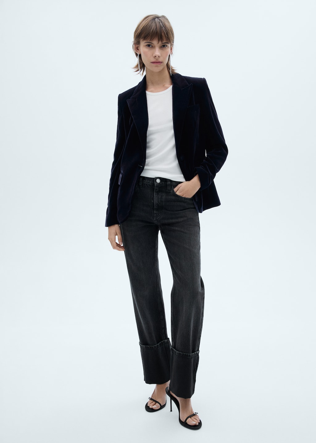 Mango velvet blazer hot sale