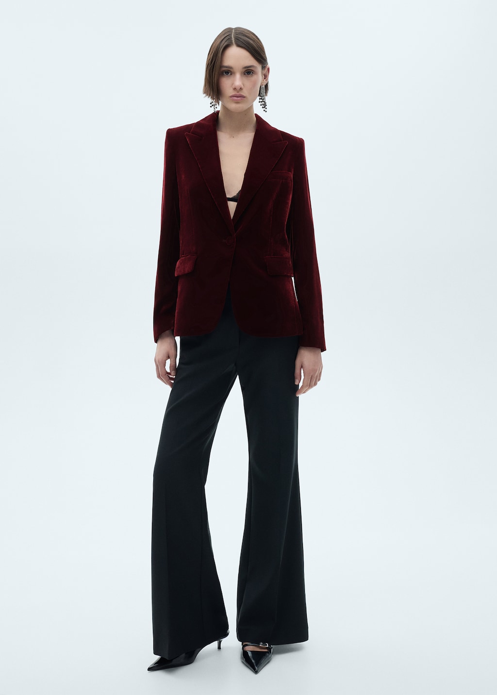Structured velvet jacket - Women | MANGO USA Structured velvet jacket - Women | MANGO USA