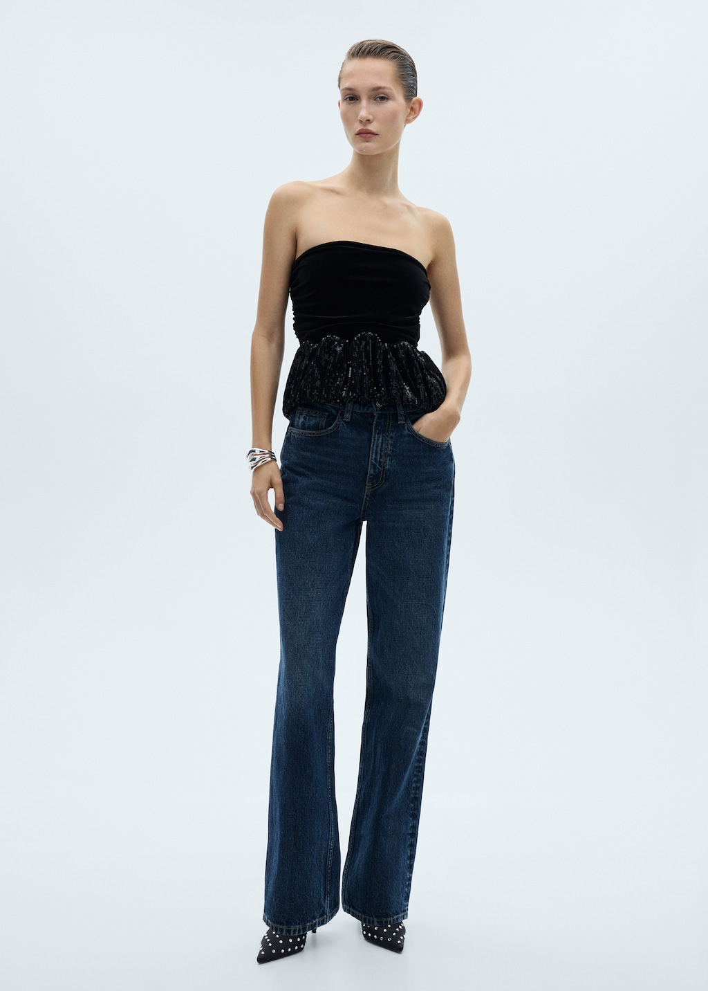 Sequin peplum blouse new arrivals