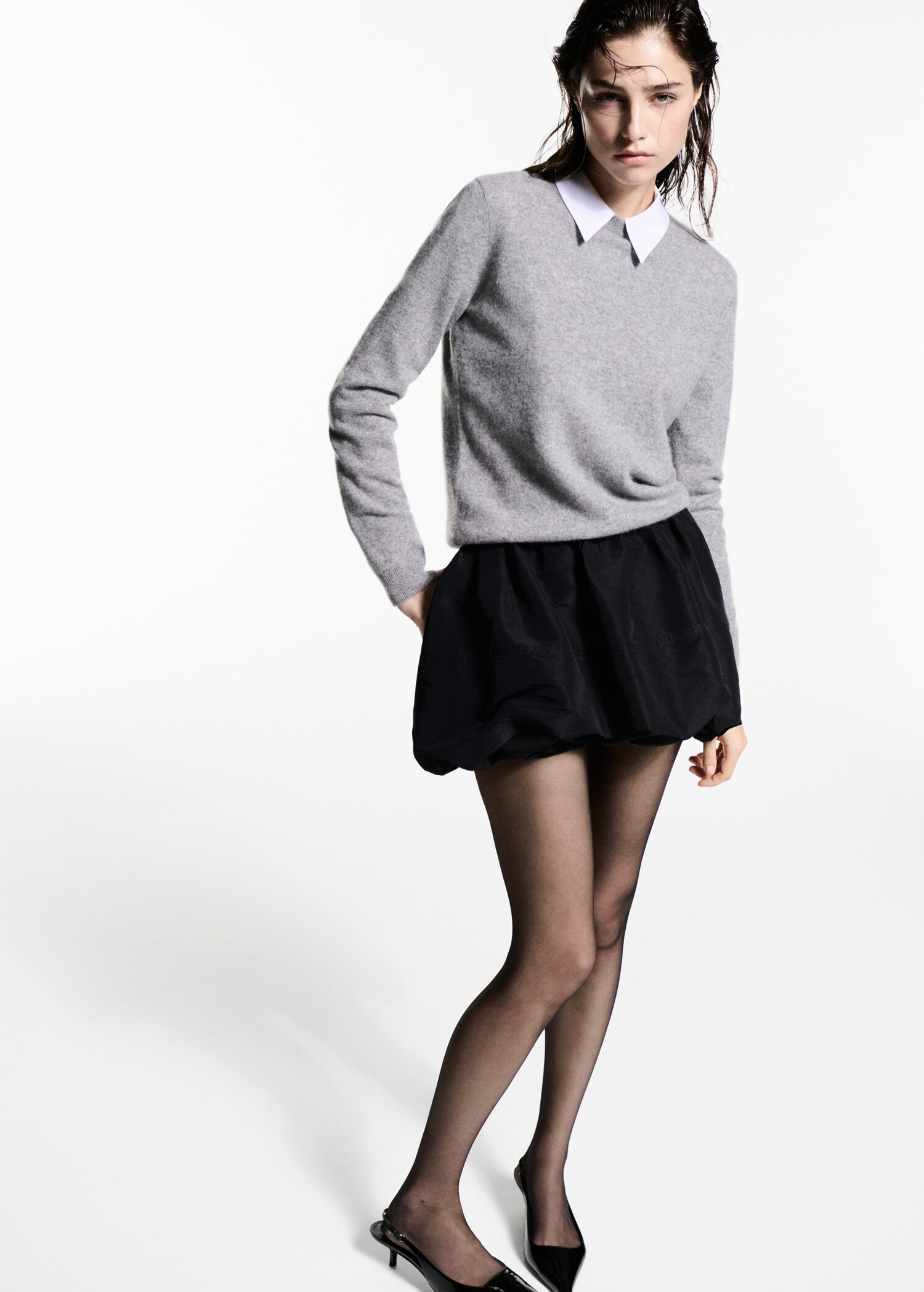 Low-rise balloon mini-skirt - General plane