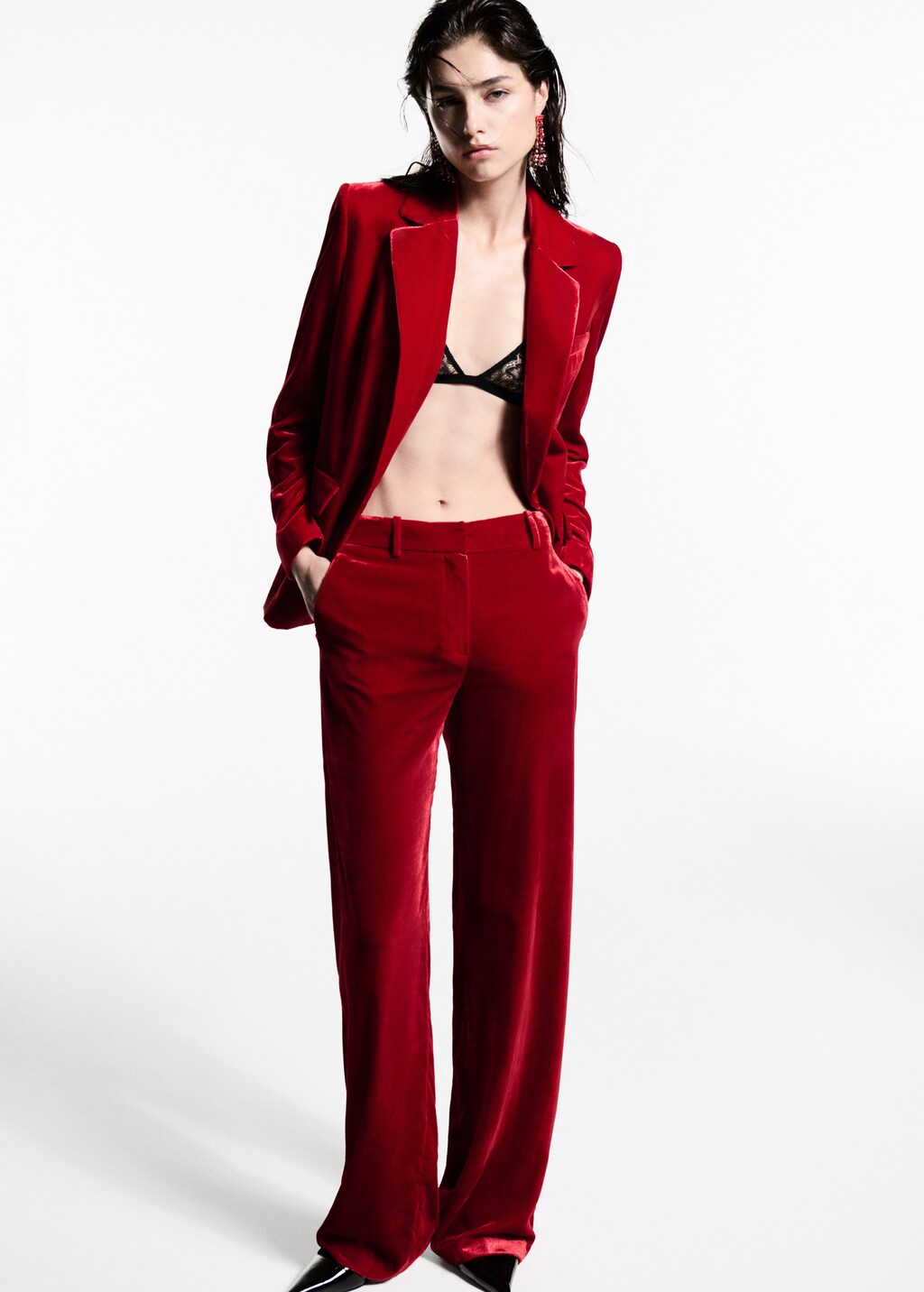 Mango velvet suit blazer deals