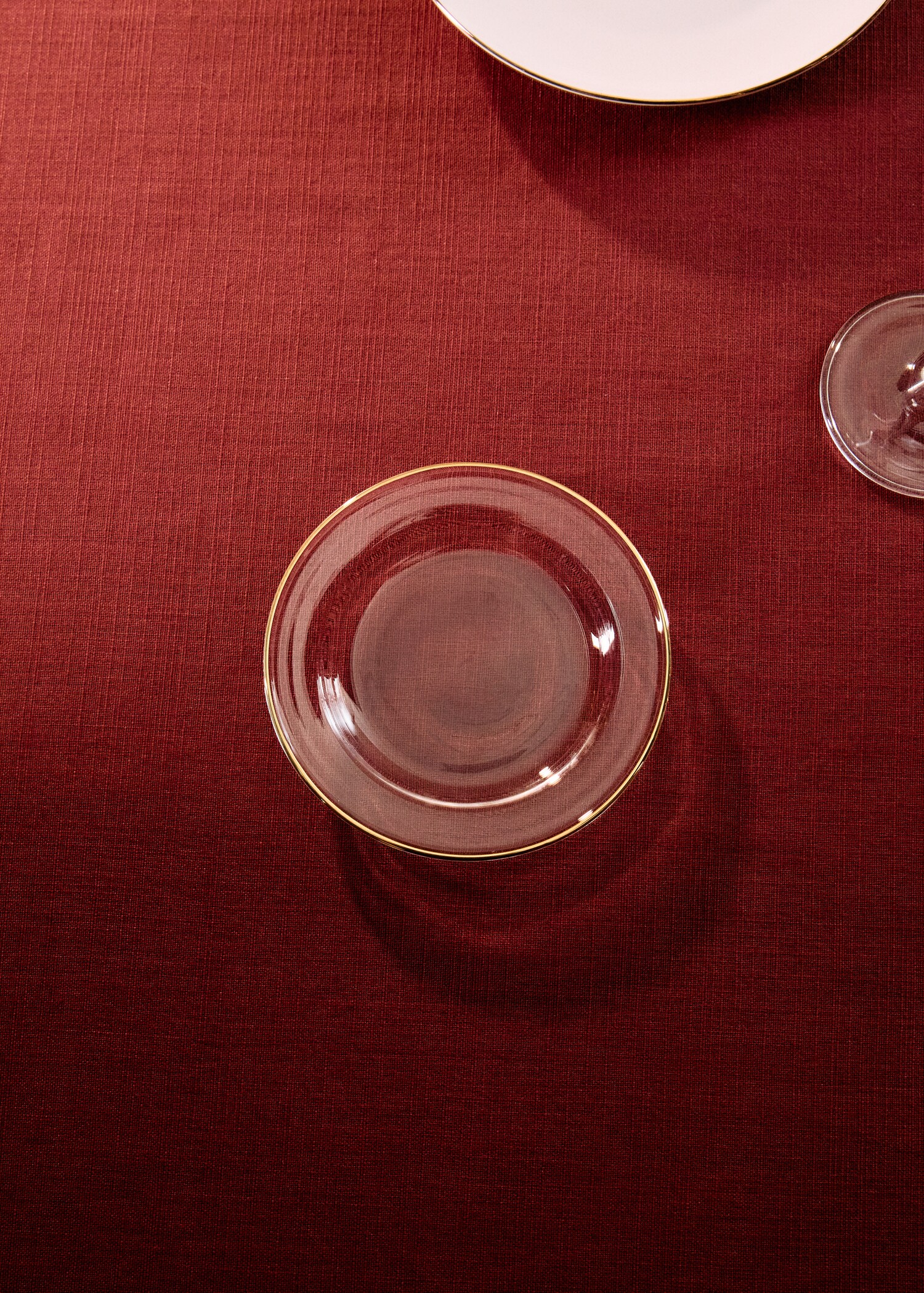 Teller aus Borosilikat mit Goldrand - Allgemeine Ansicht