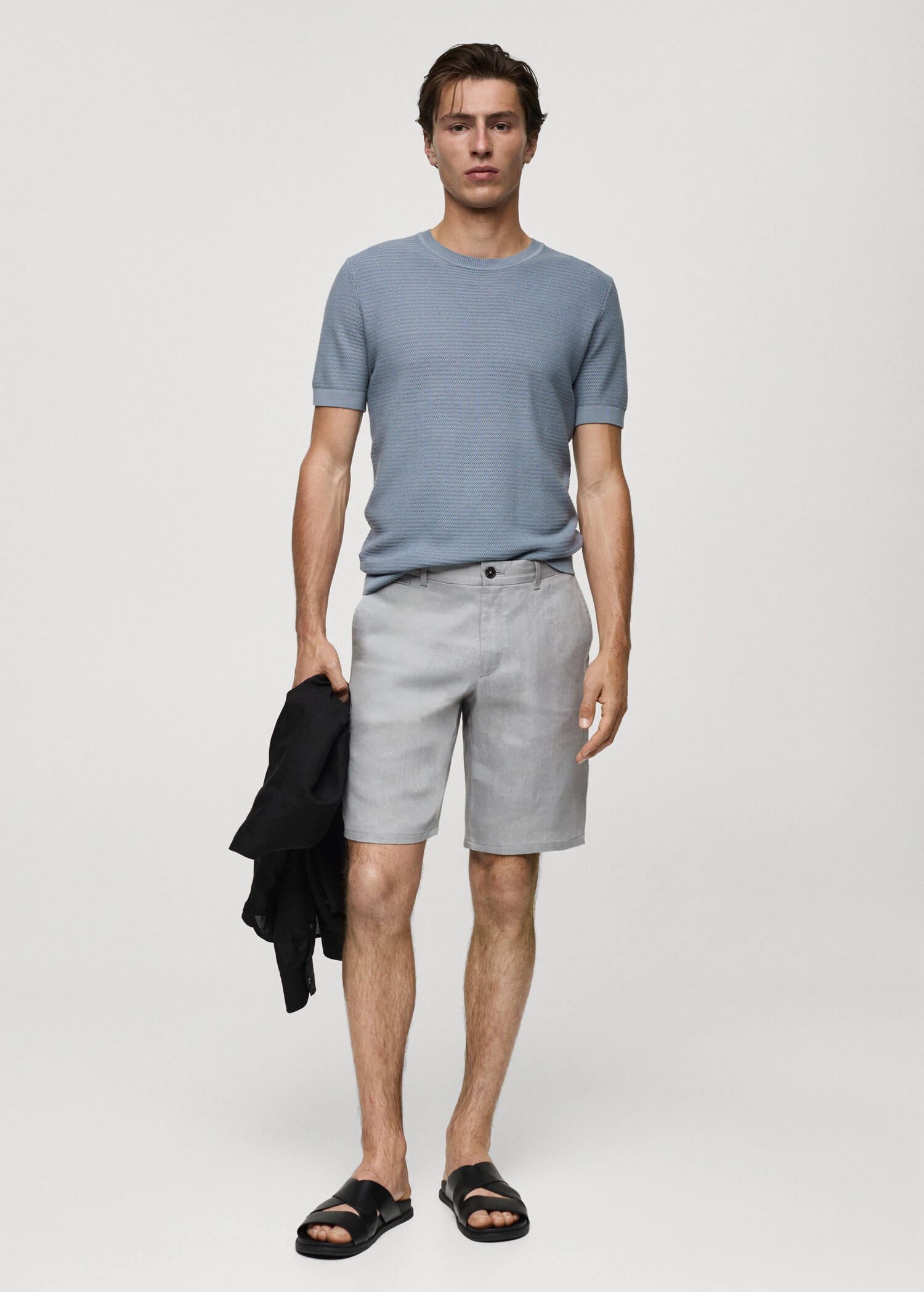 Bermuda slim-fit 100 % lin - Plan général
