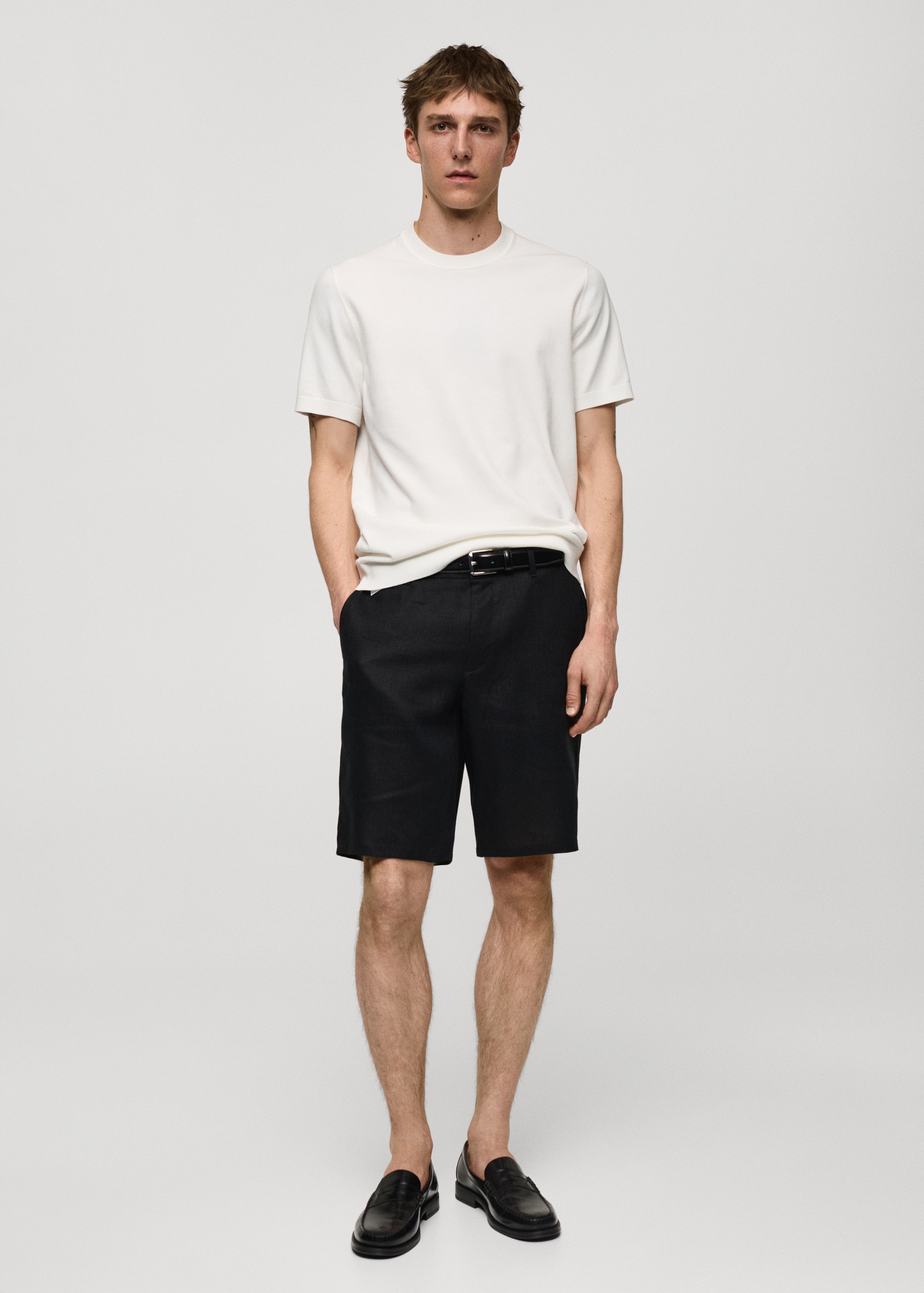 Bermudas slim fit 100% lino - Plano general