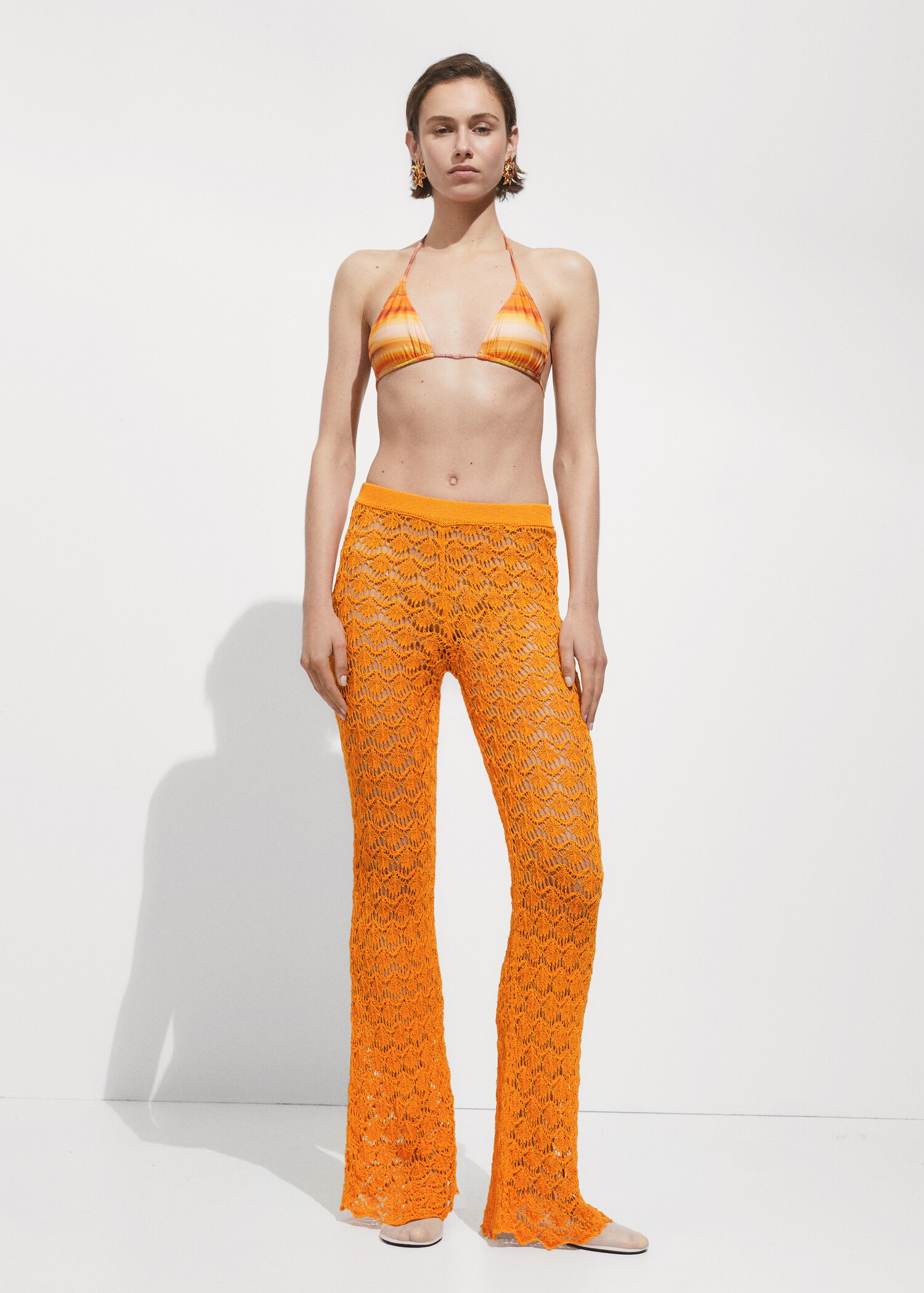 Crochet flared trousers - General plane