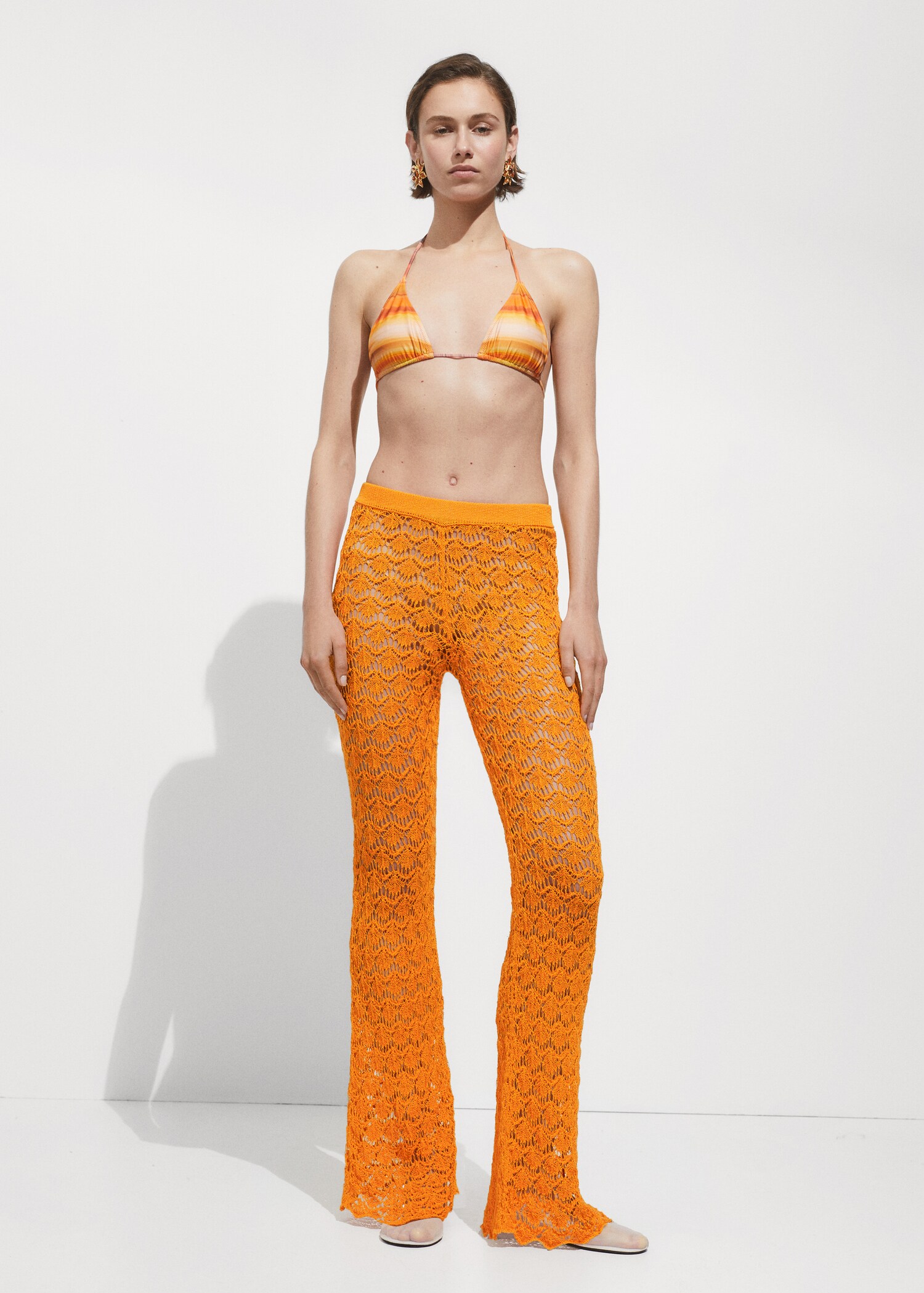 Crochet flare trousers  - General plane