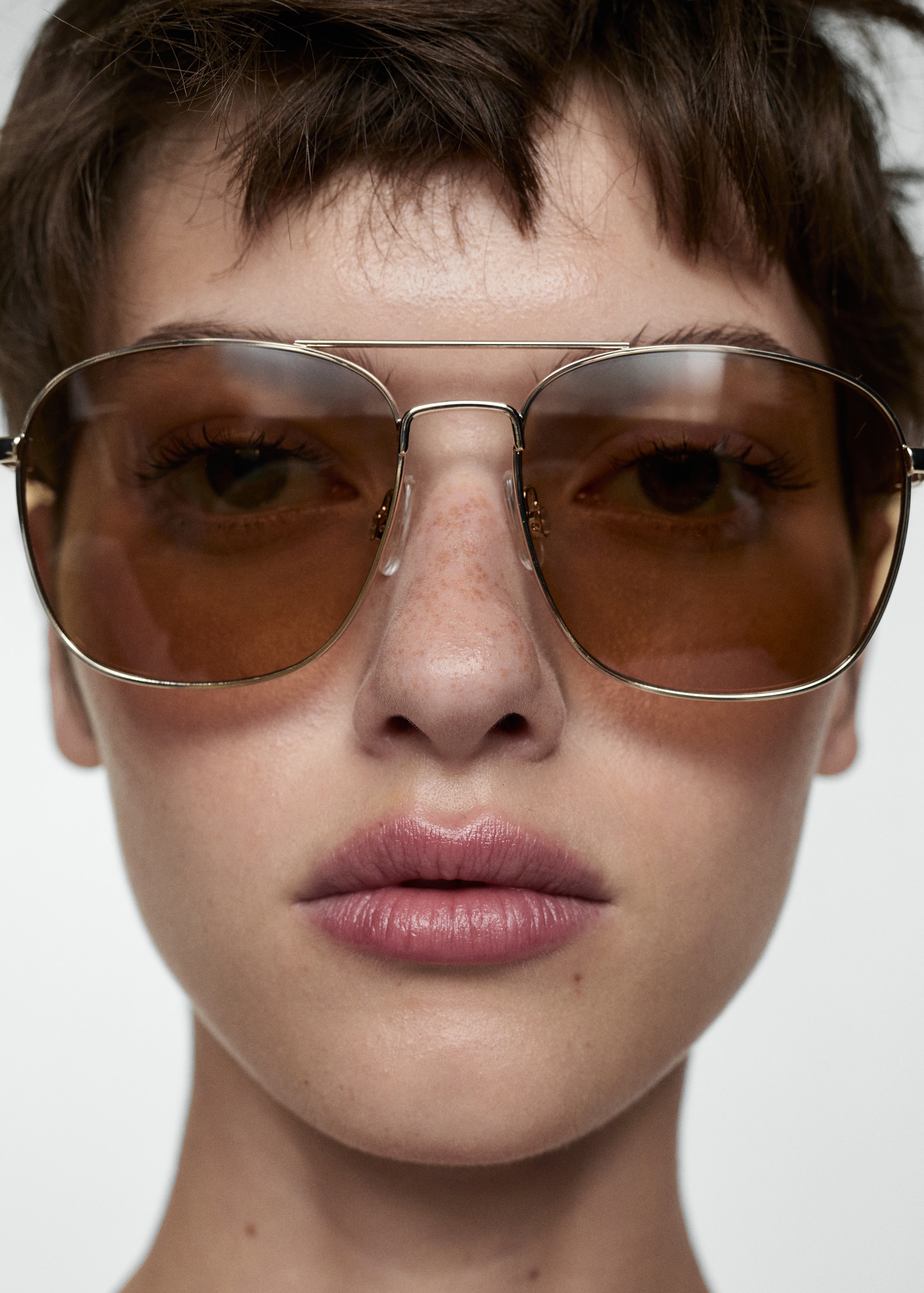 Metallic frame sunglasses Women MANGO Japan1