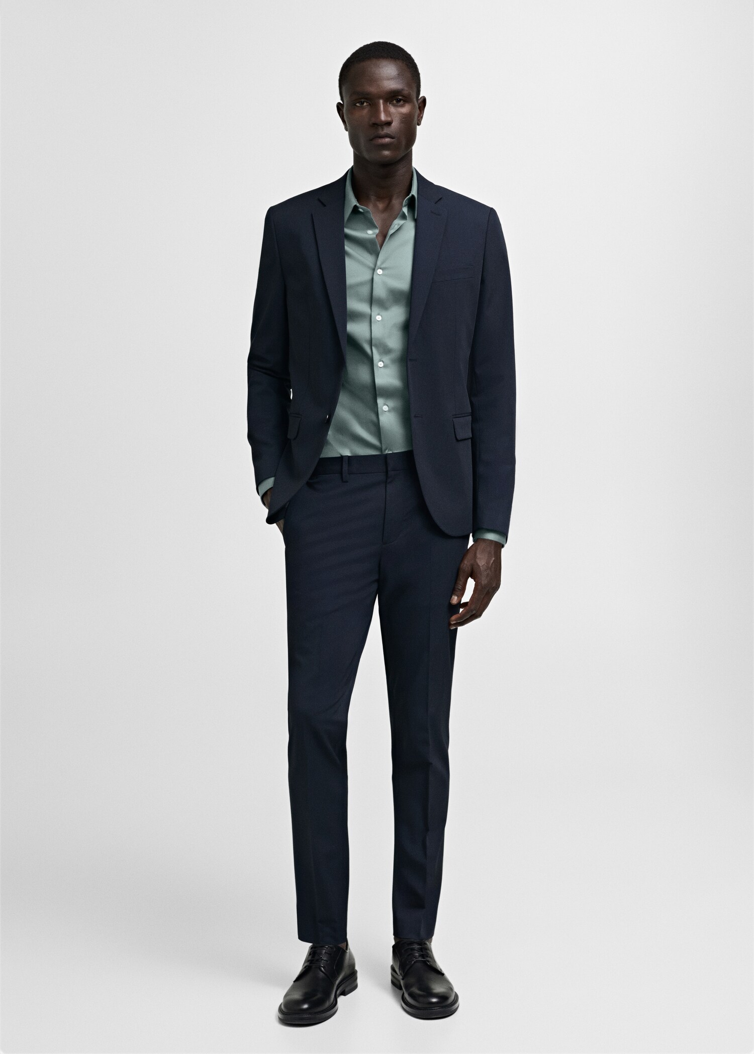 Костюмная рубашка super slim fit из поплина - Общий план