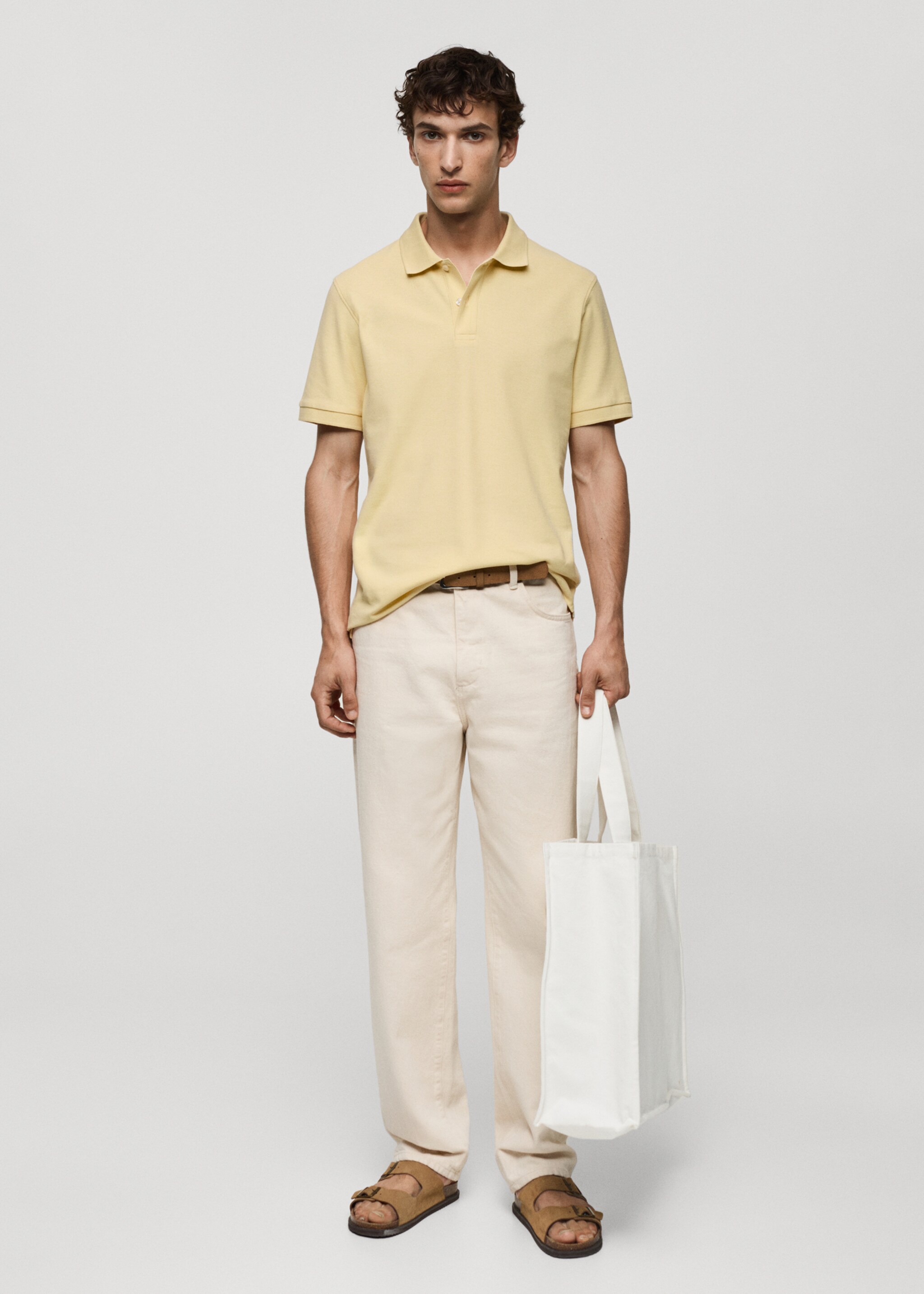 100% cotton pique polo shirt - General plane