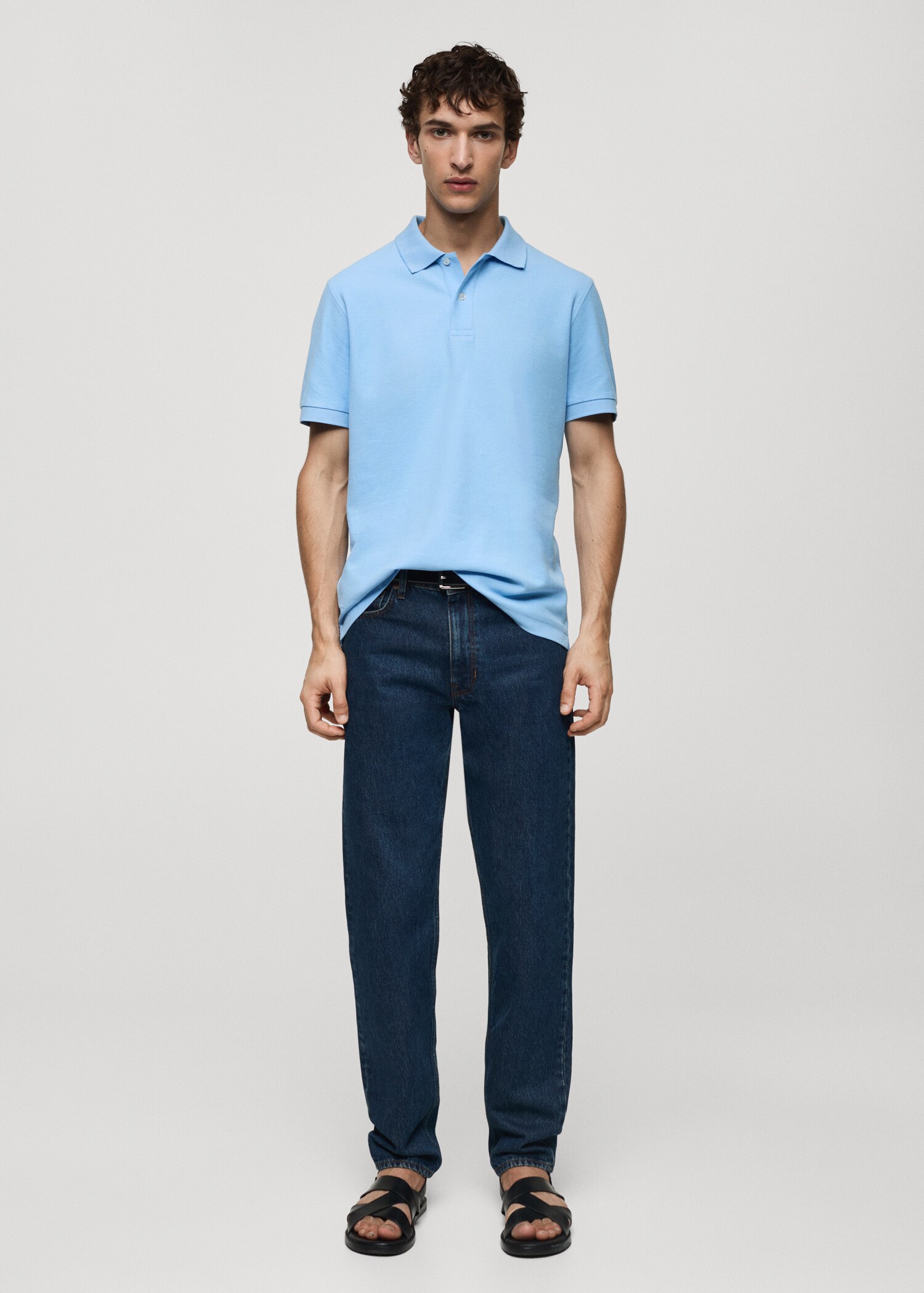 100% cotton pique polo shirt - General plane