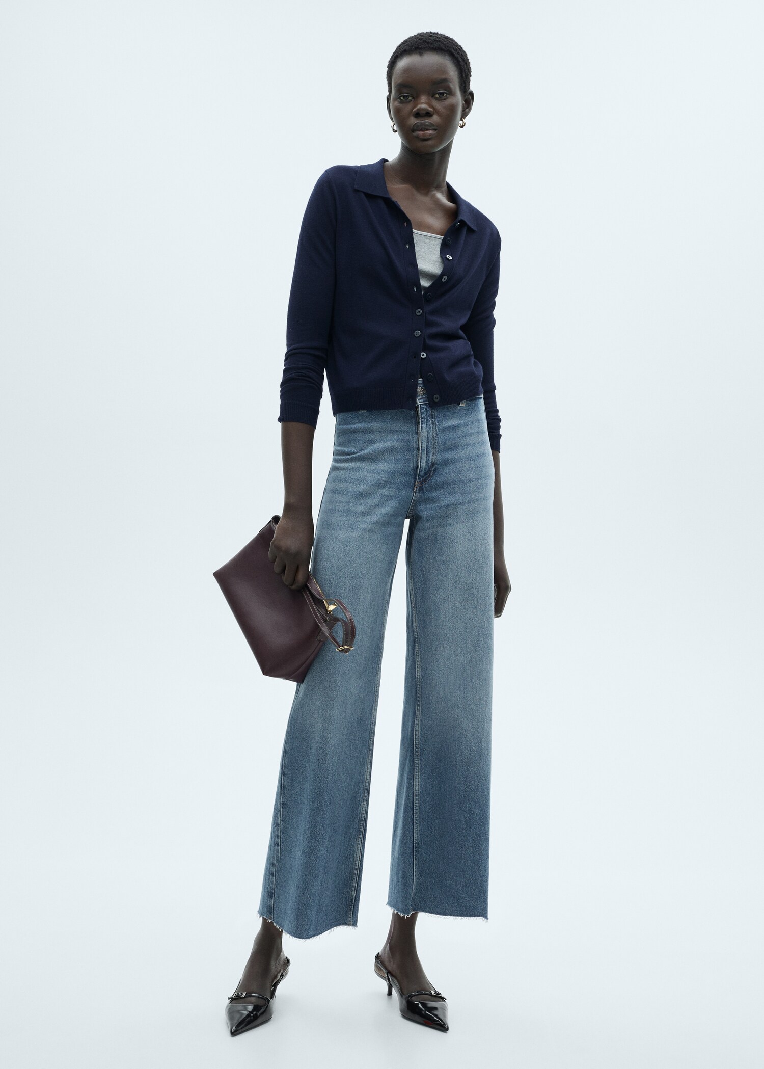 Jean style jupe-culotte Catherin taille haute - Plan général