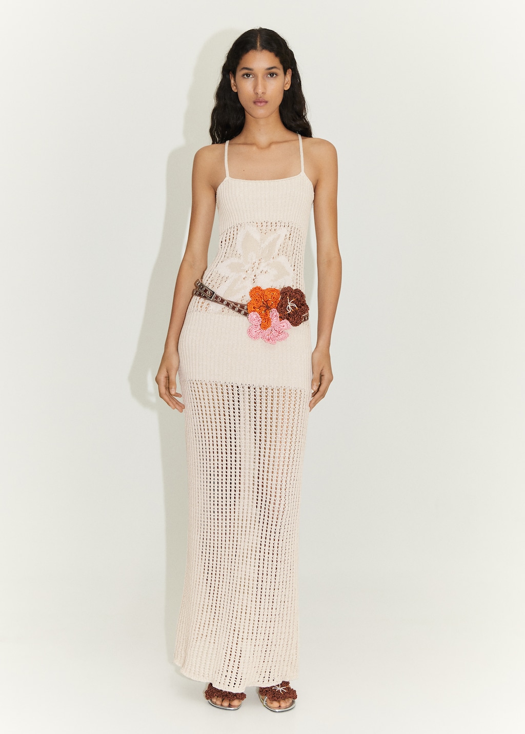 Floral knitted maxi-dress - Women | MANGO Niger Floral knitted maxi-dress - Women | MANGO Niger