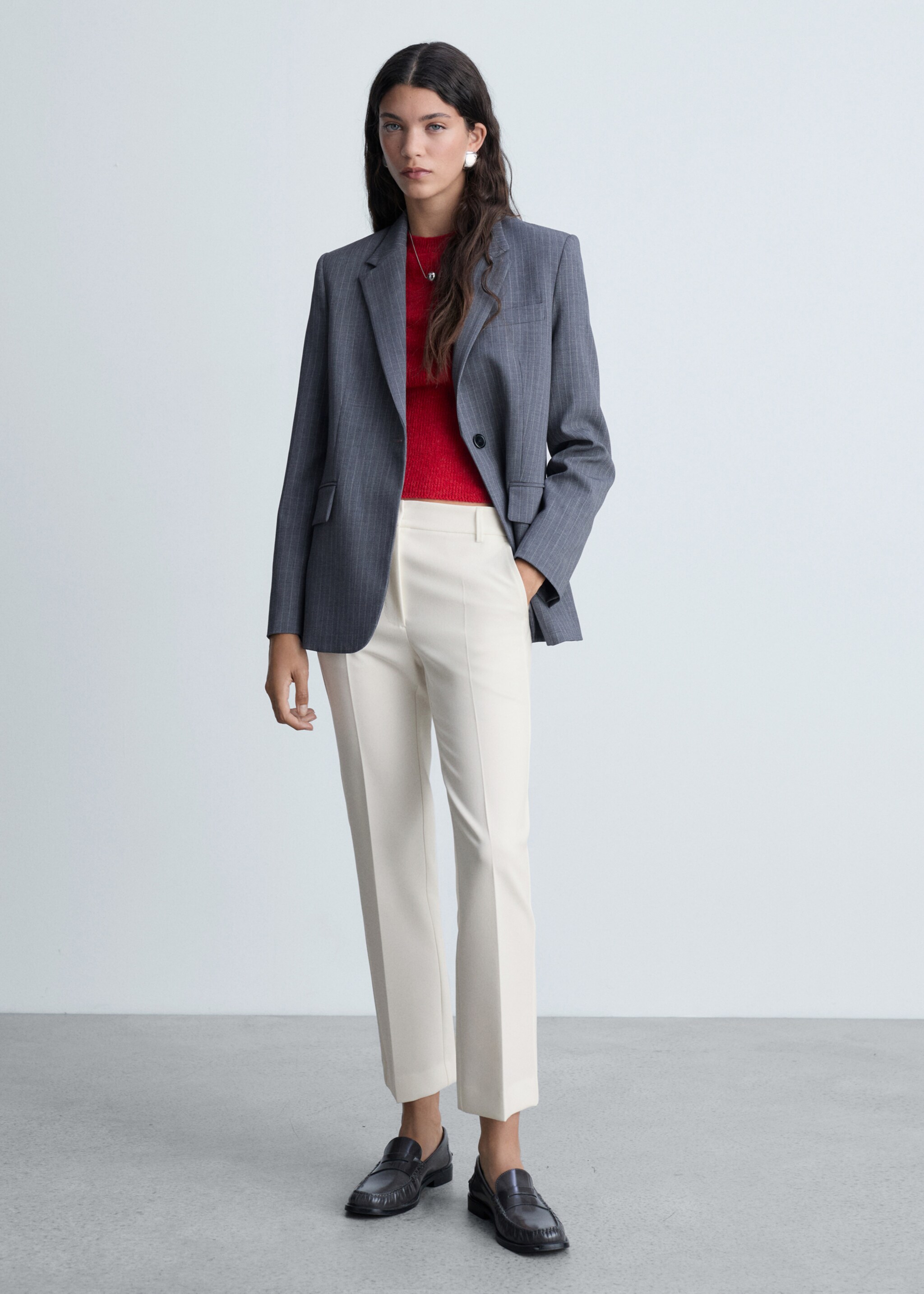 Pantalón recto pinzas - Plano general