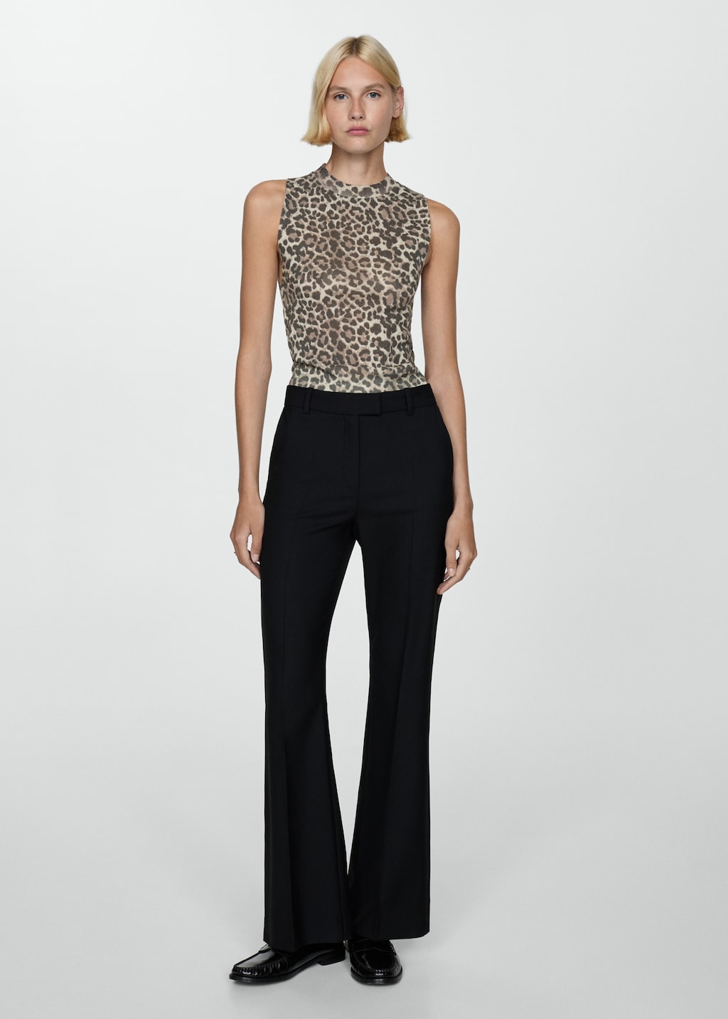 Leopard Stitch Top - Women | MANGO Japan
