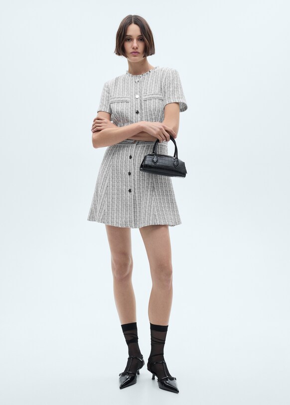 Buttons tweed dress