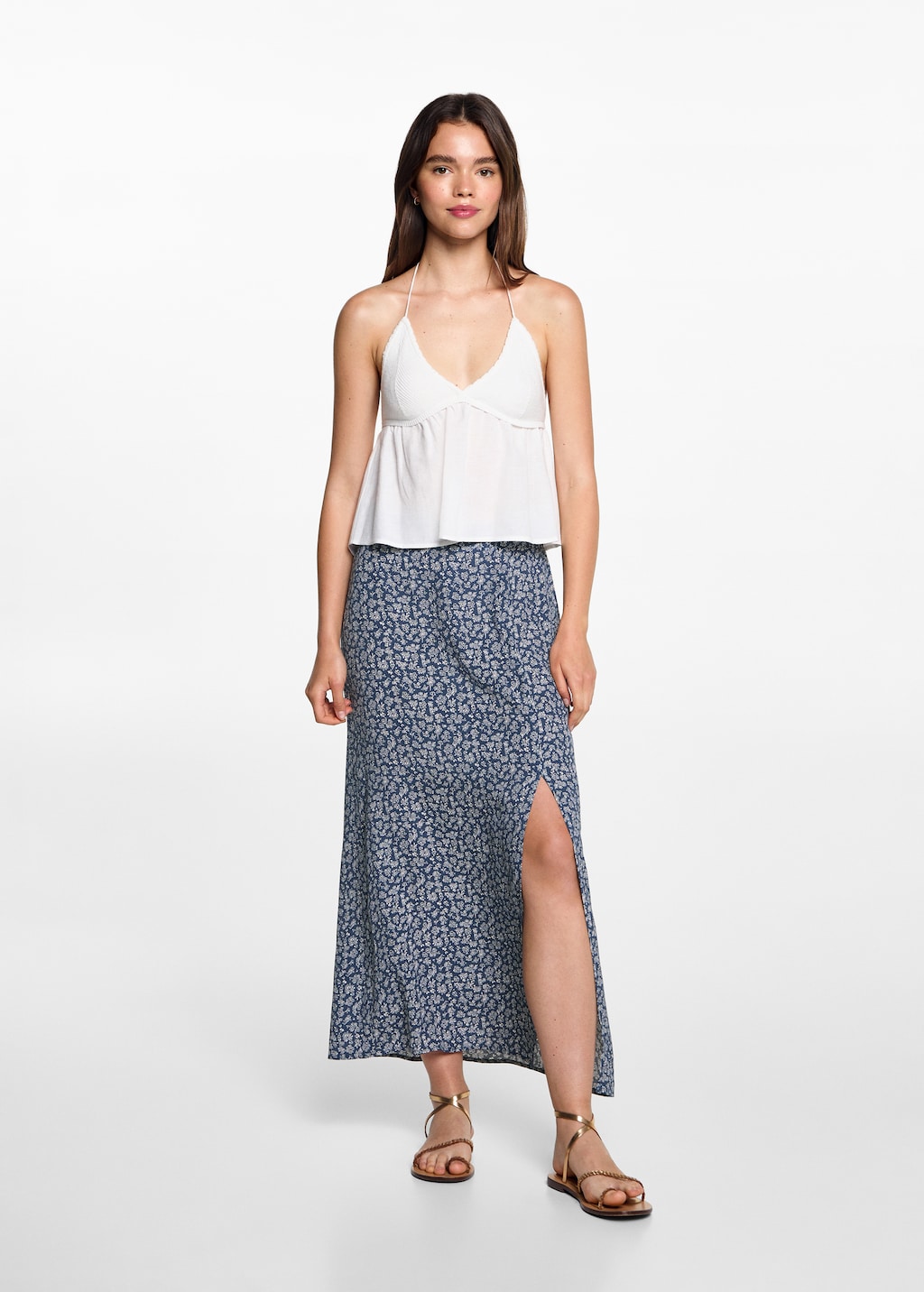 Floral midi skirt