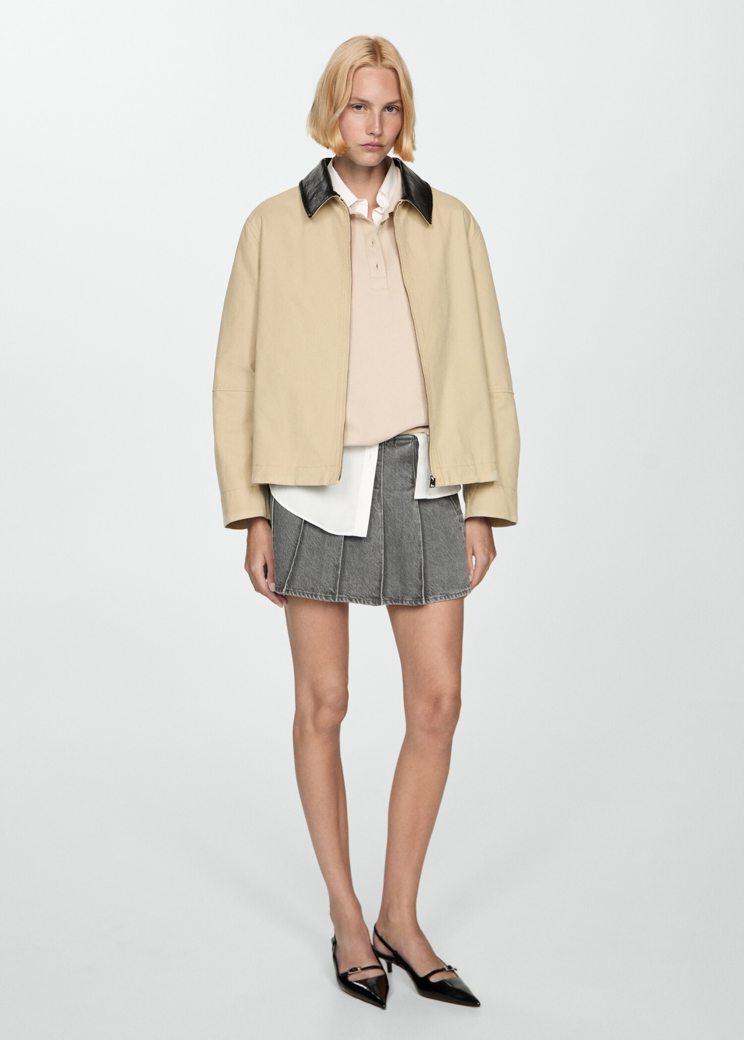 Denim mini-skirt - General plane