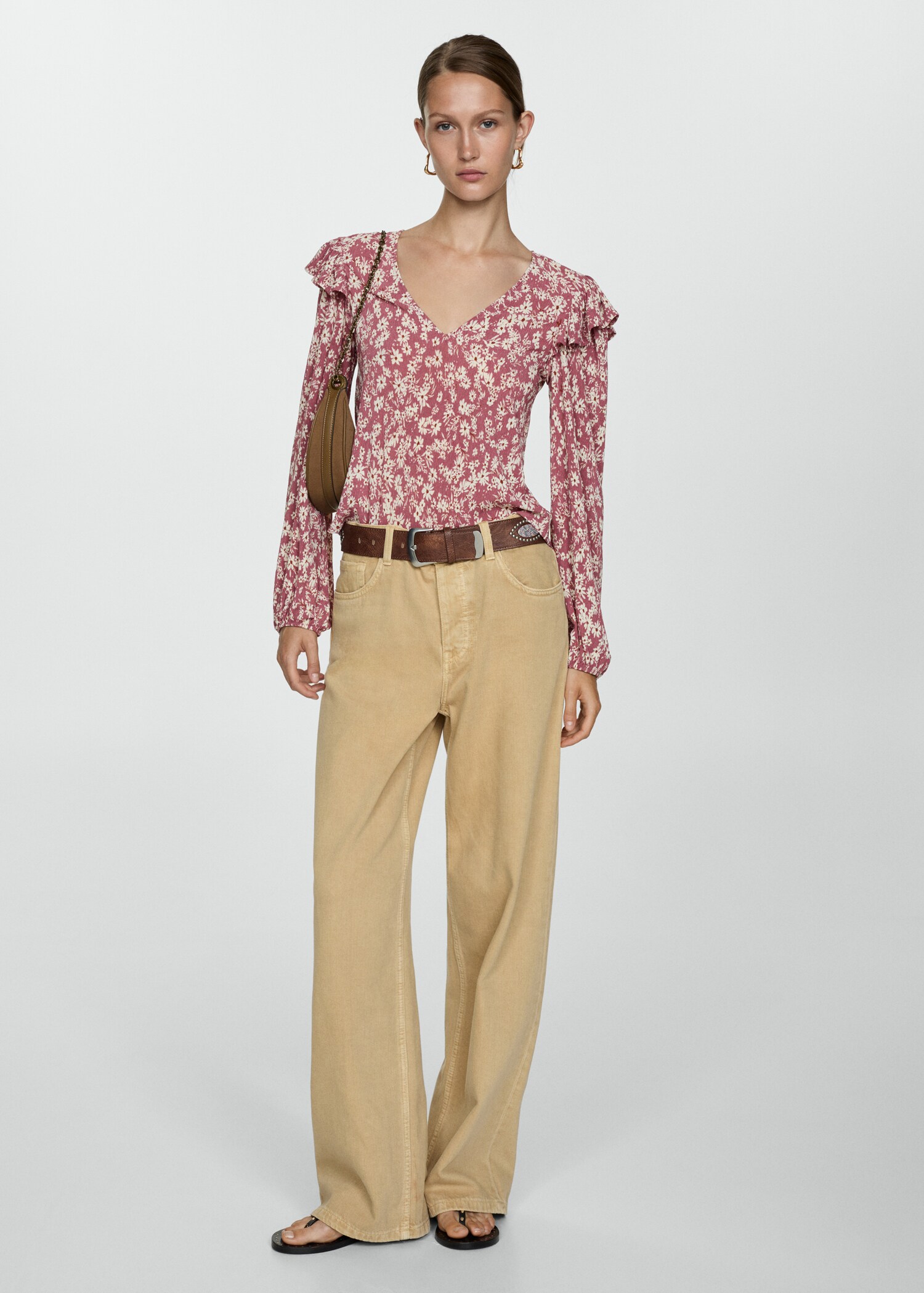 Blouse imprimée à volants - Plan général