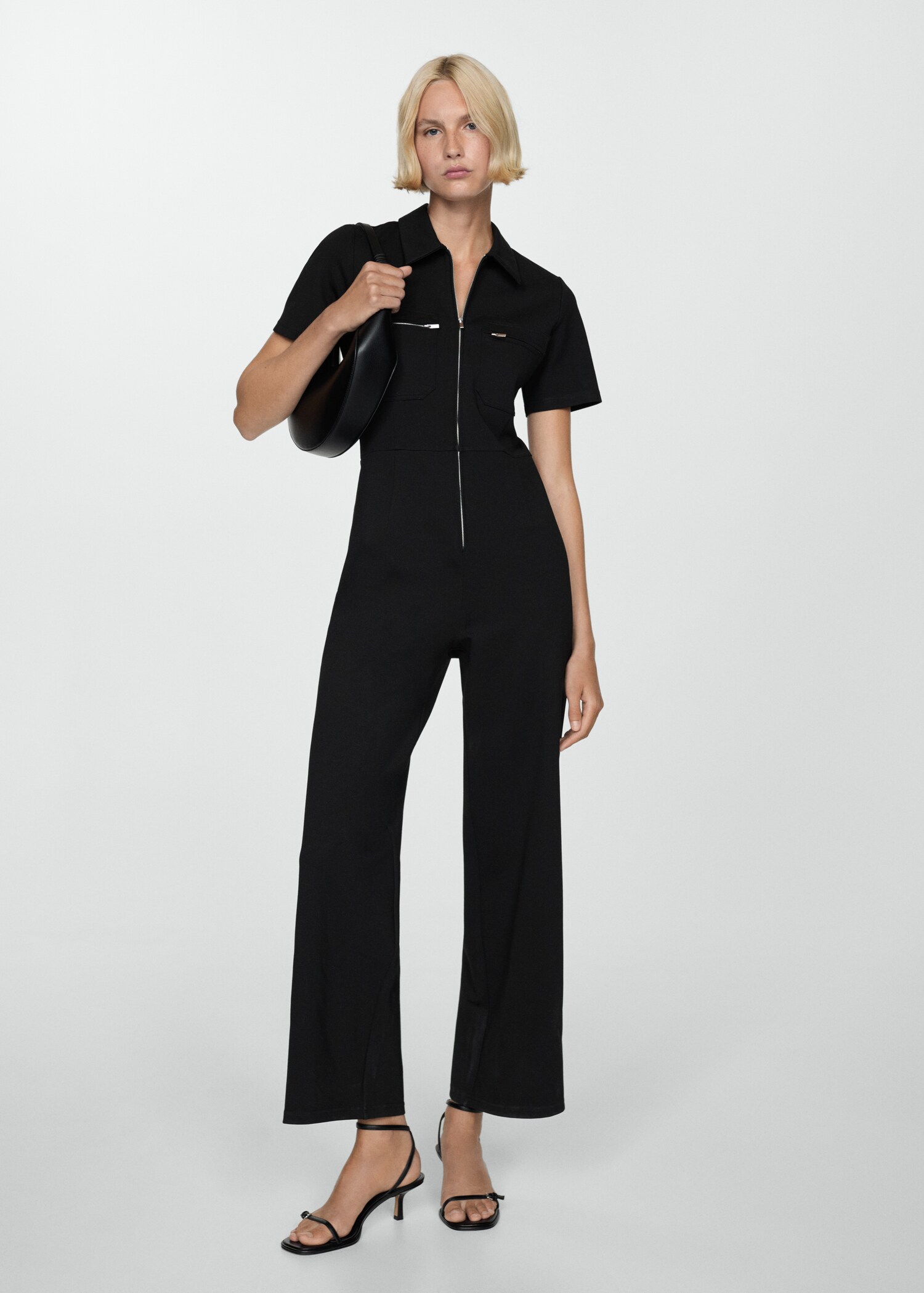 Long chest-pocket jumpsuit - General plane