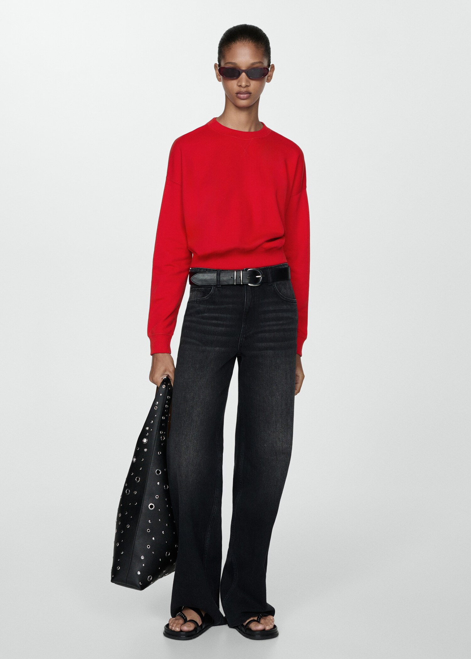 Round-neck cotton sweatshirt - General plane