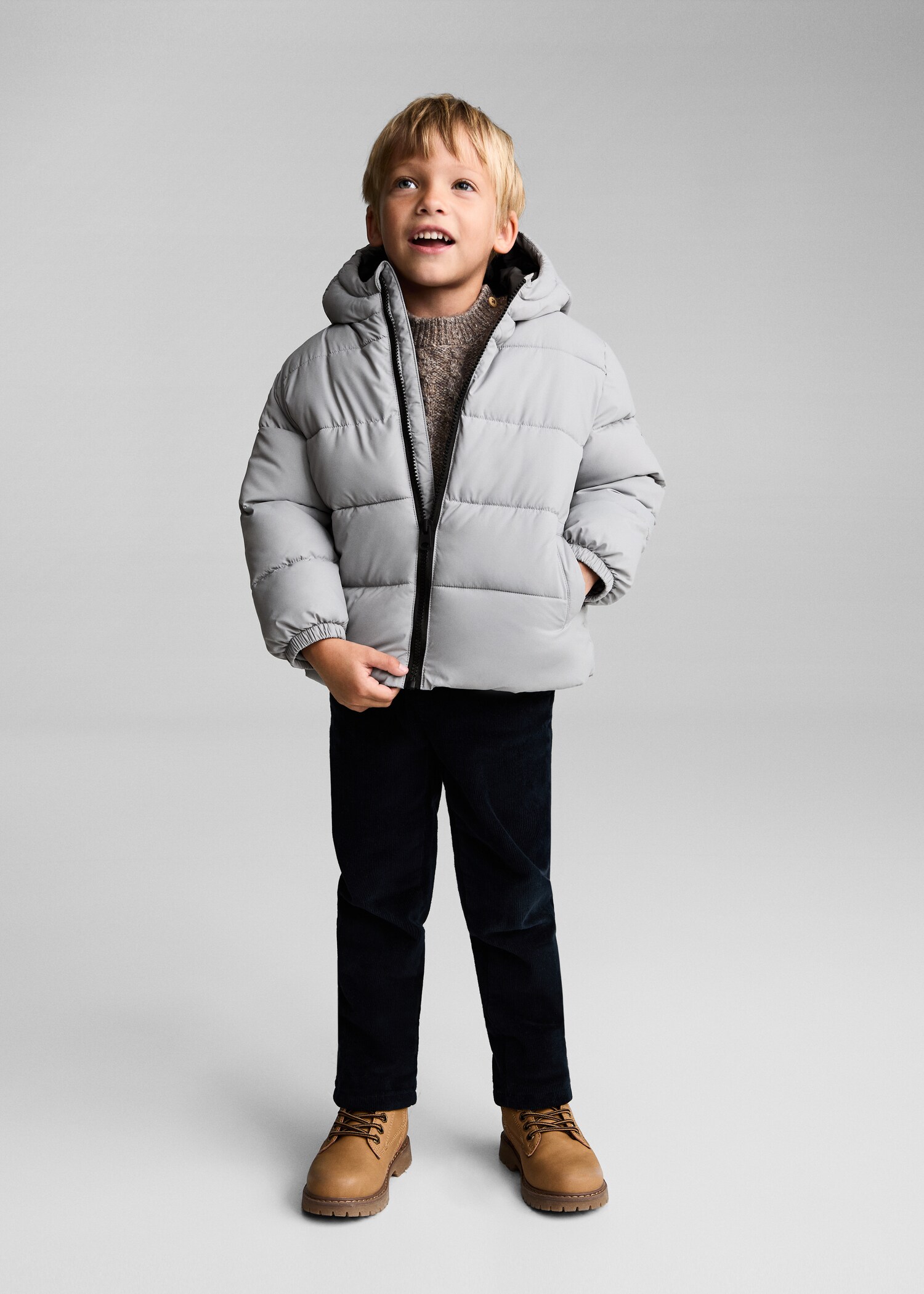 Hood quilted coat - General plane
