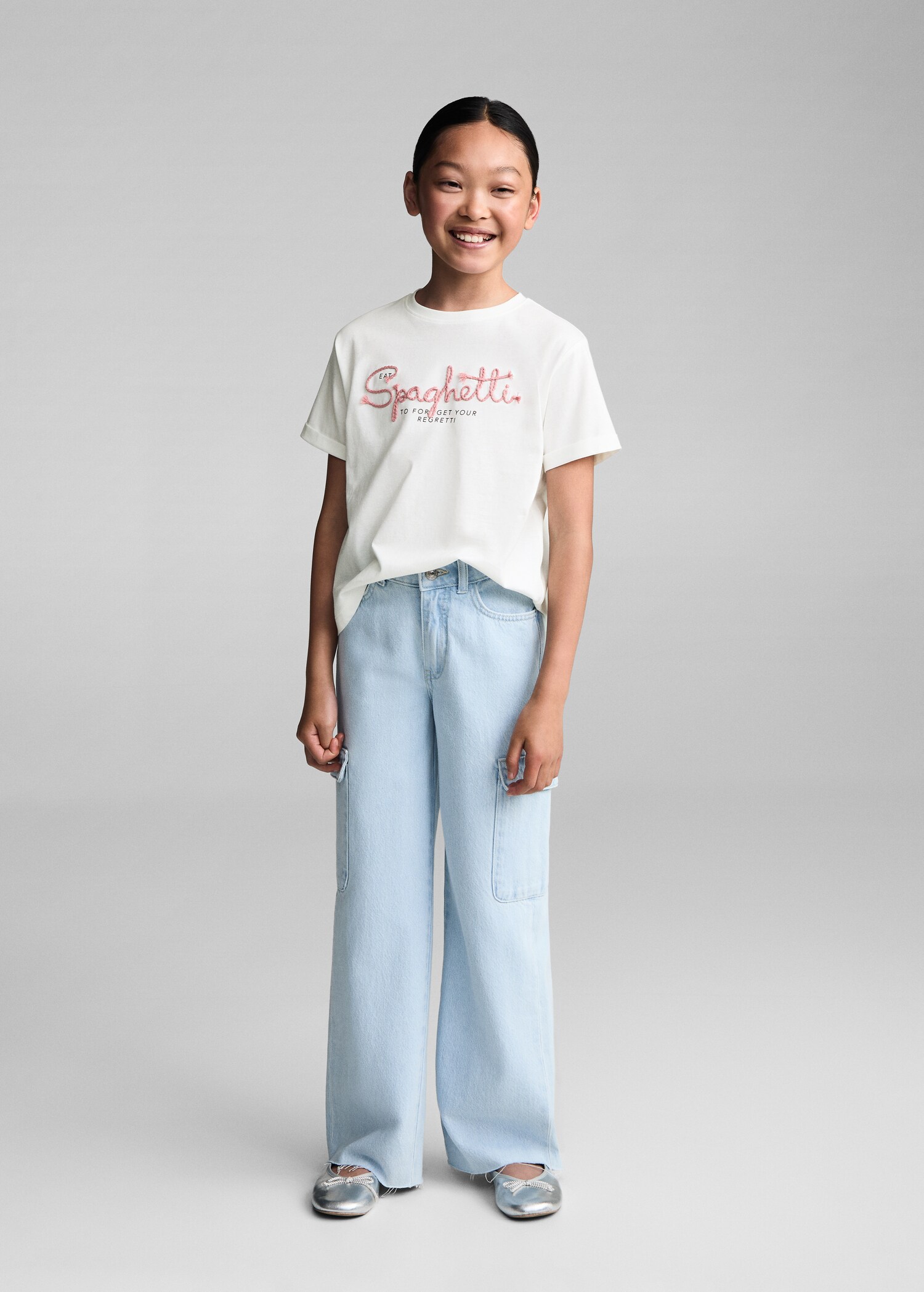 T-shirt message brodé - Plan général