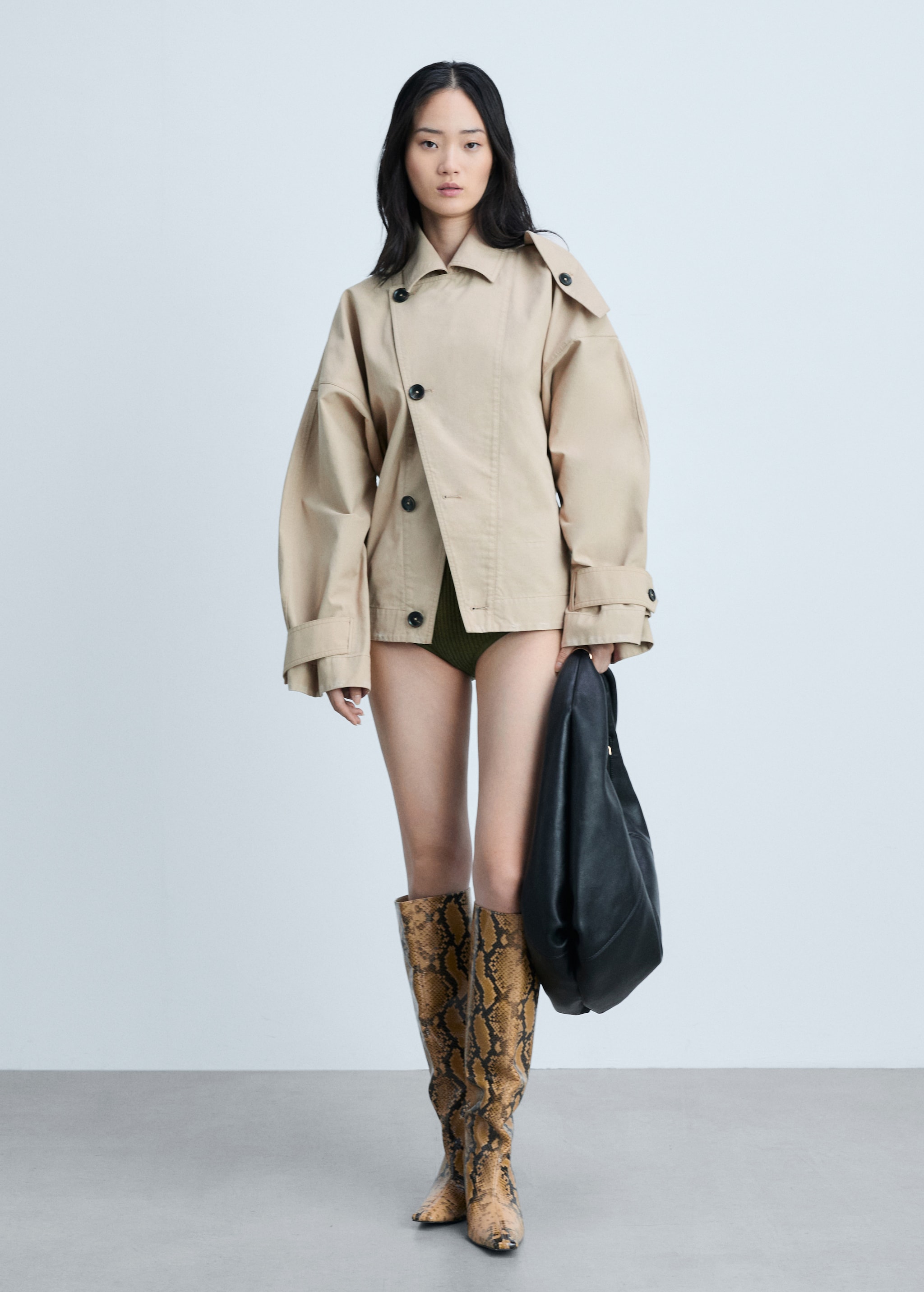 Coat With Trench Beige Court Short Trench Coat Women MANGO Georgia