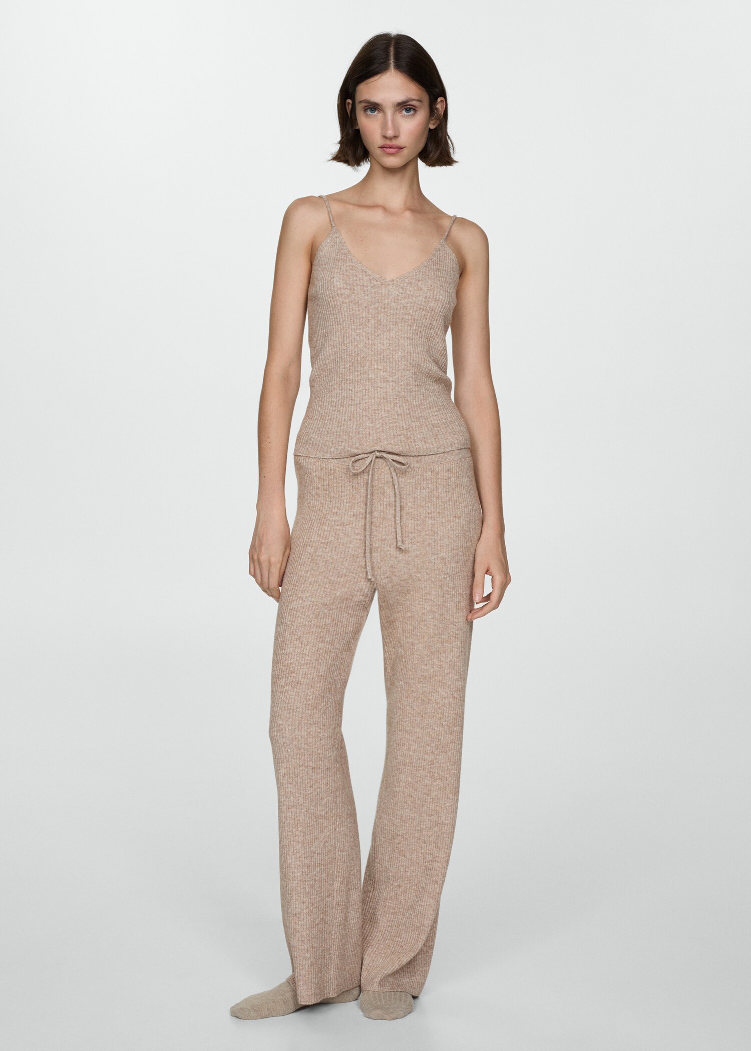 Pantalon maille côtelée fine - Plan général