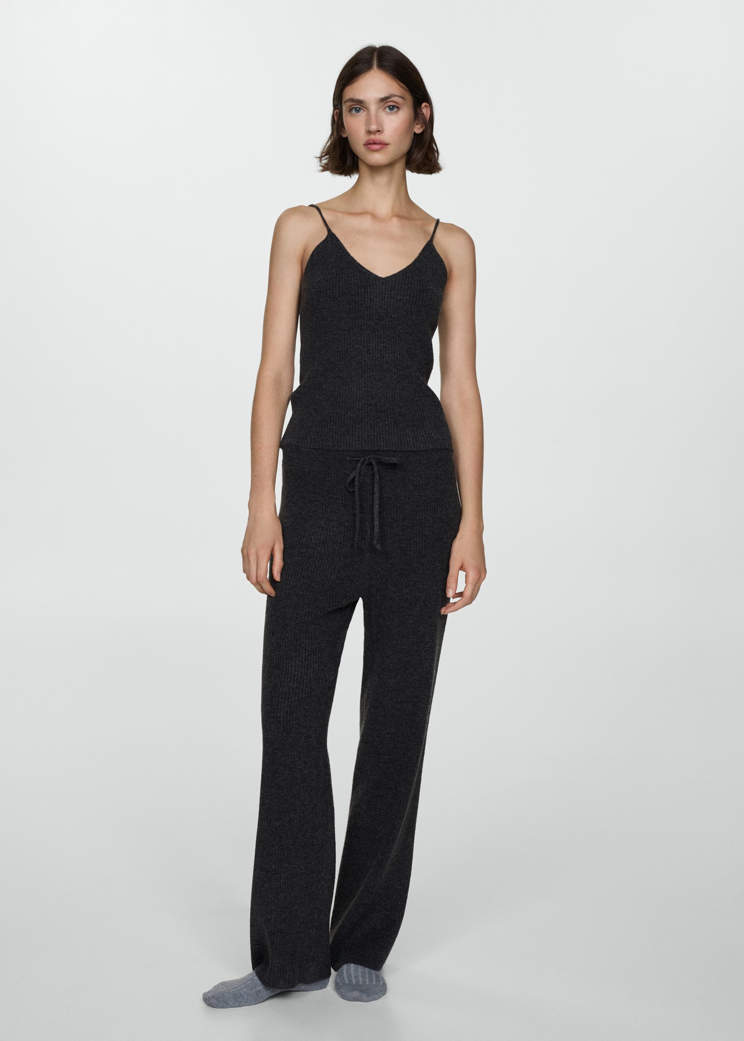 Pantalon maille côtelée fine - Plan général