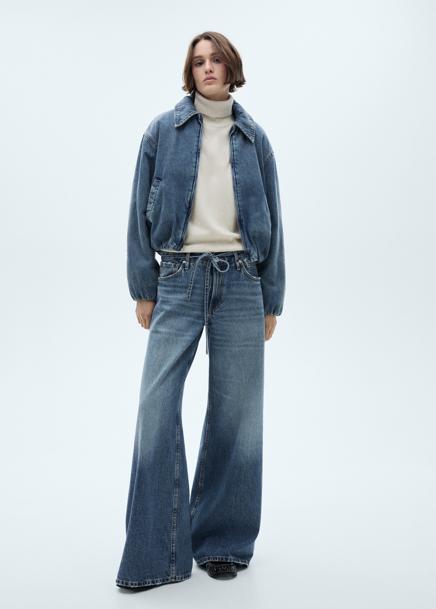 Pocketed denim jacket - General plane