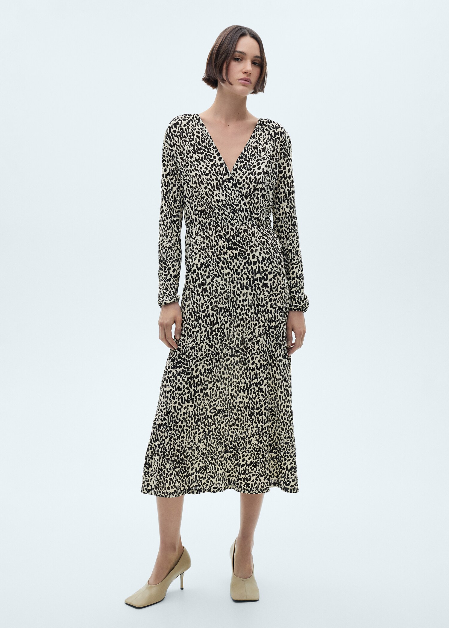 Leopard-print long dress - General plane