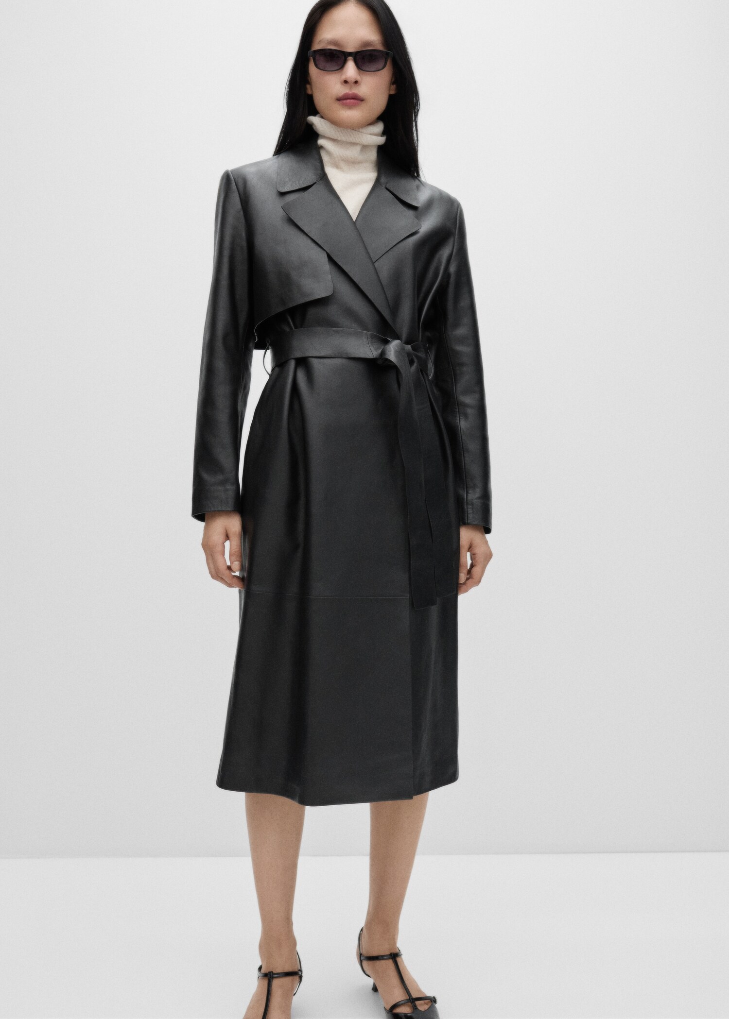 Trench cuir ceinture - Plan général