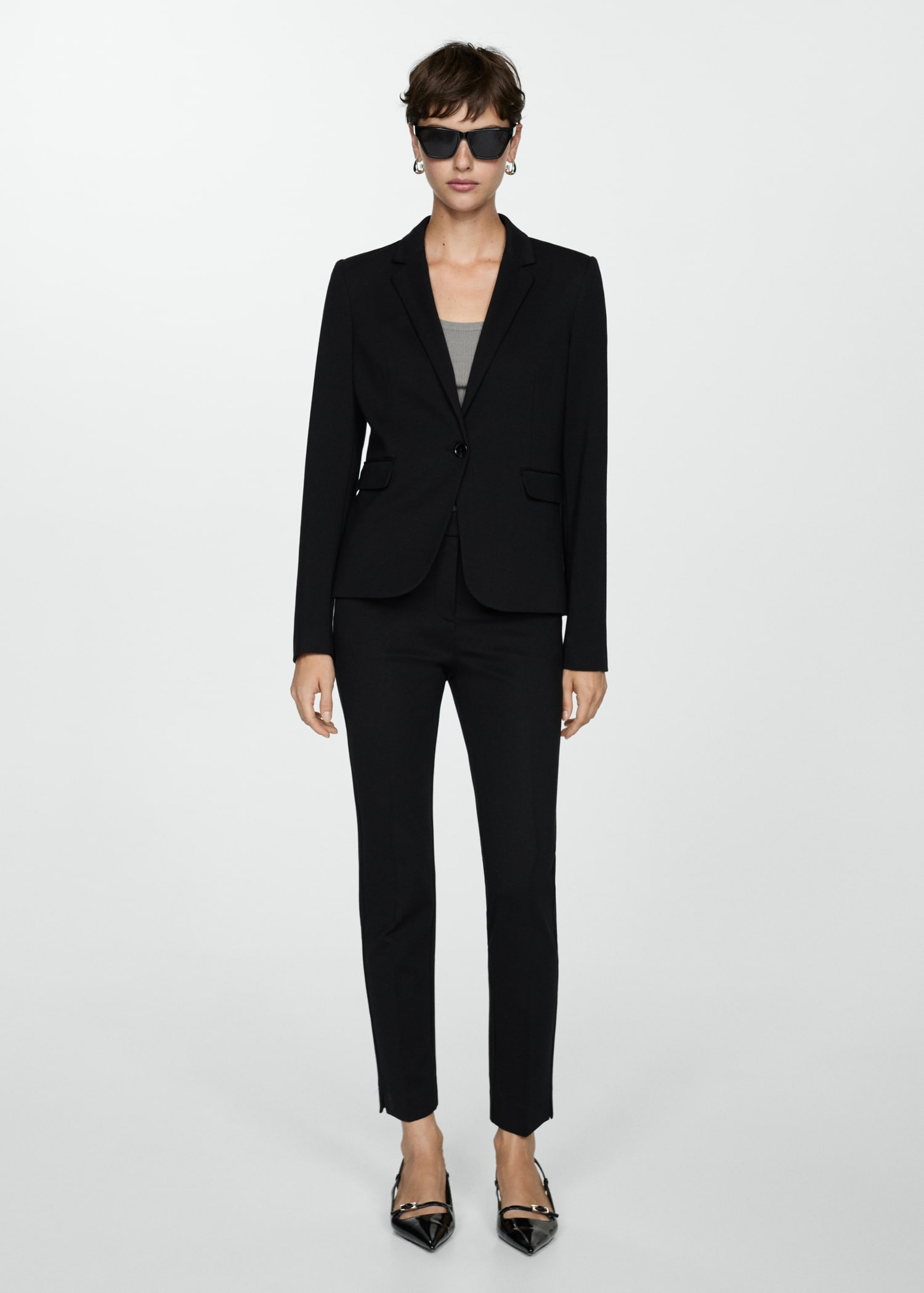 Pantalon Punto Roma Pantalon Vestir Negro Mujer Zara Pantalón