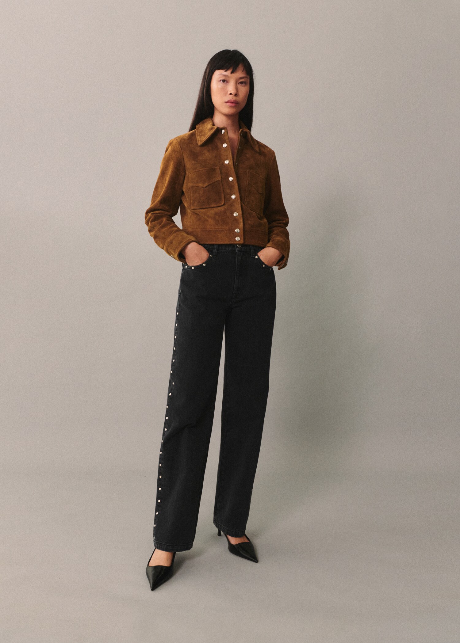 Straight-fit jeans with studs - General plane