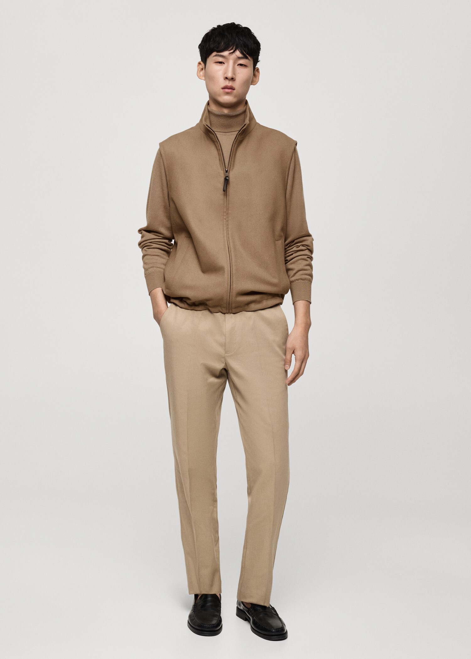 Wool-blend gilet with pockets - General plane