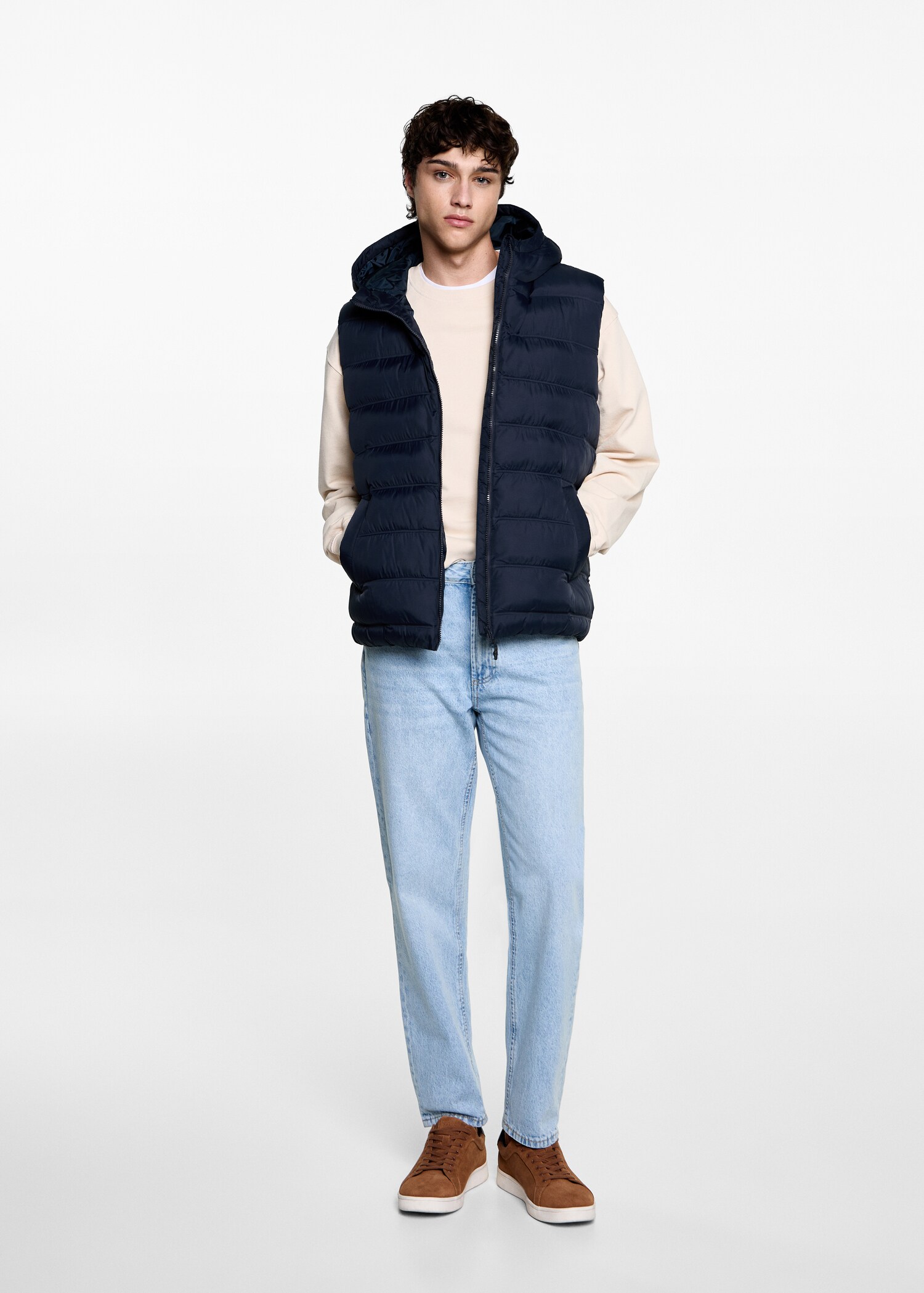 Quilted gilet with hood - General plane