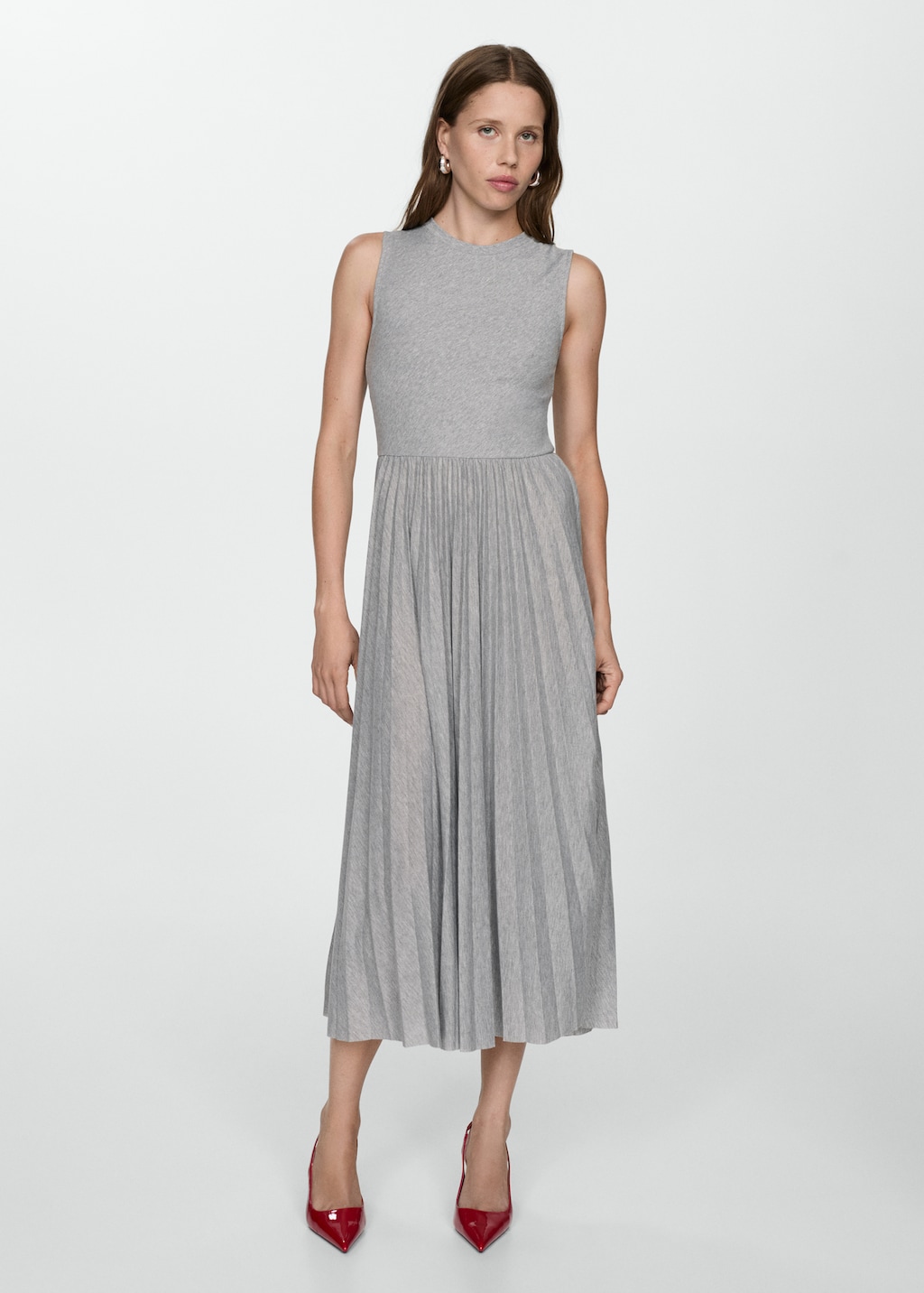 Mango pleated dress hotsell