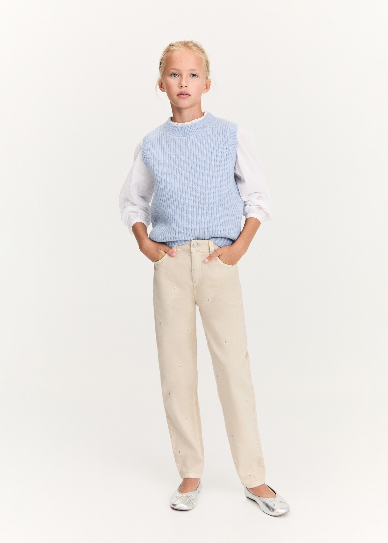 Embroidered details jeans - General plane