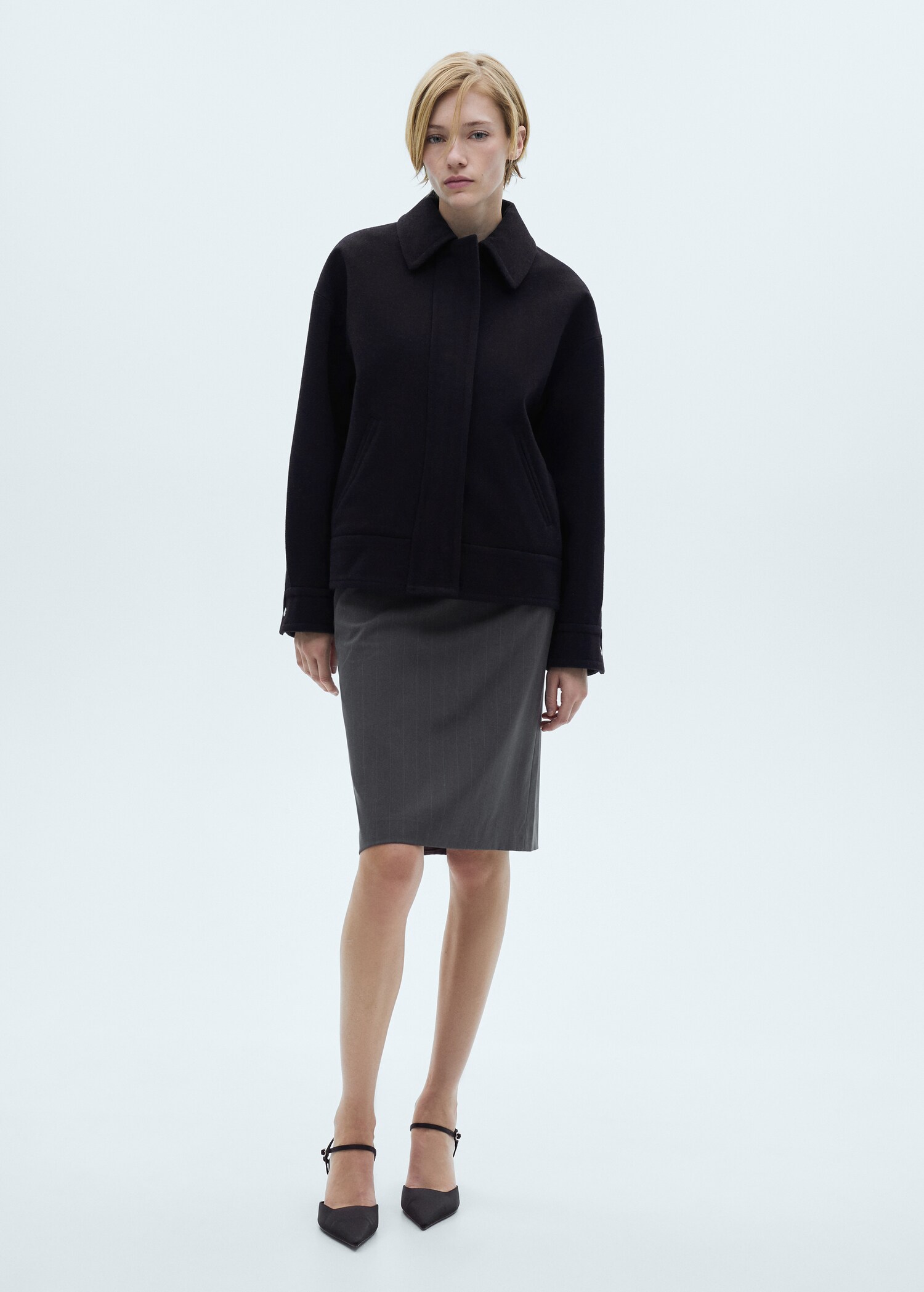 Veste laine oversize - Plan général