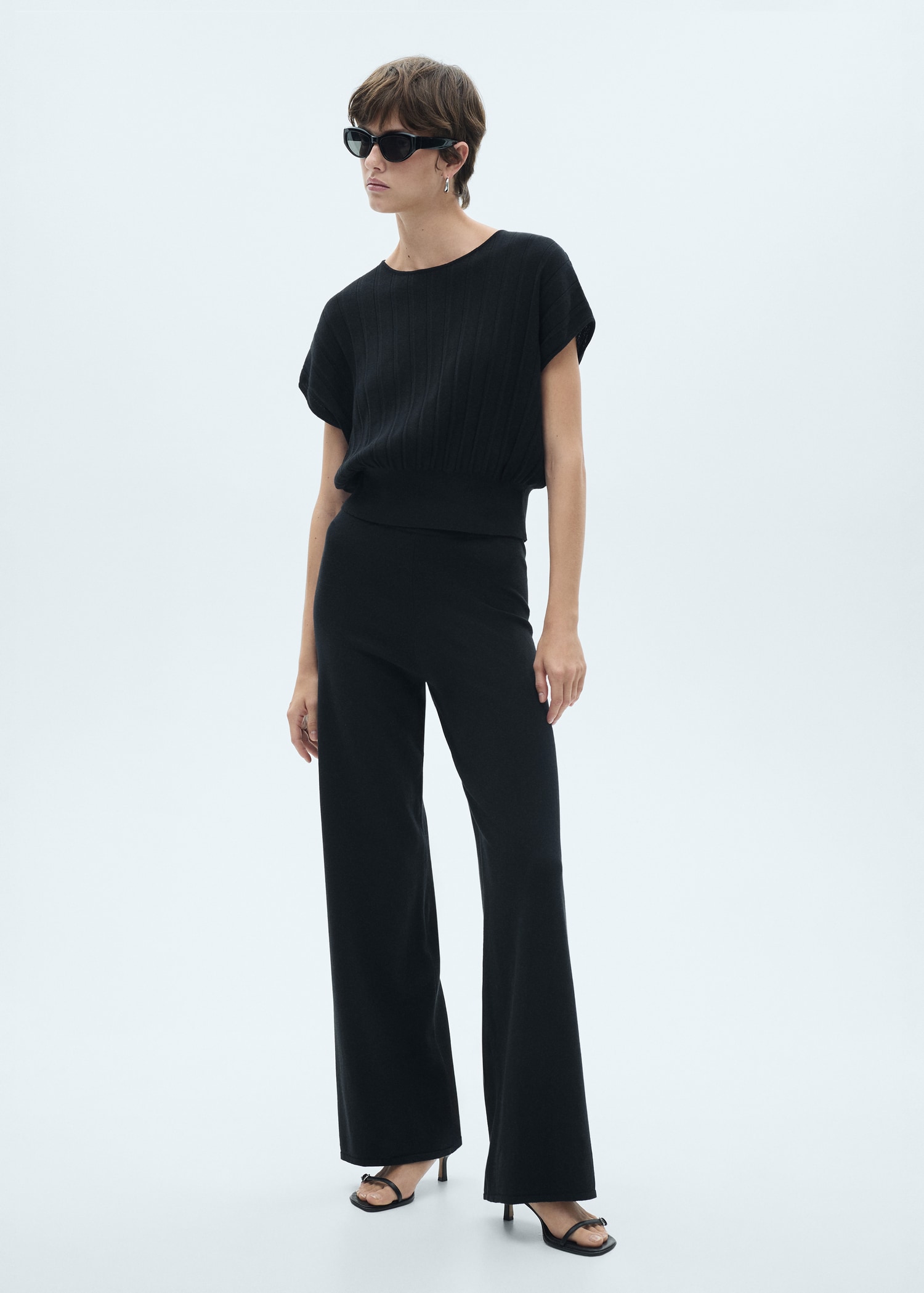 Pantalon wideleg maille fine - Plan général