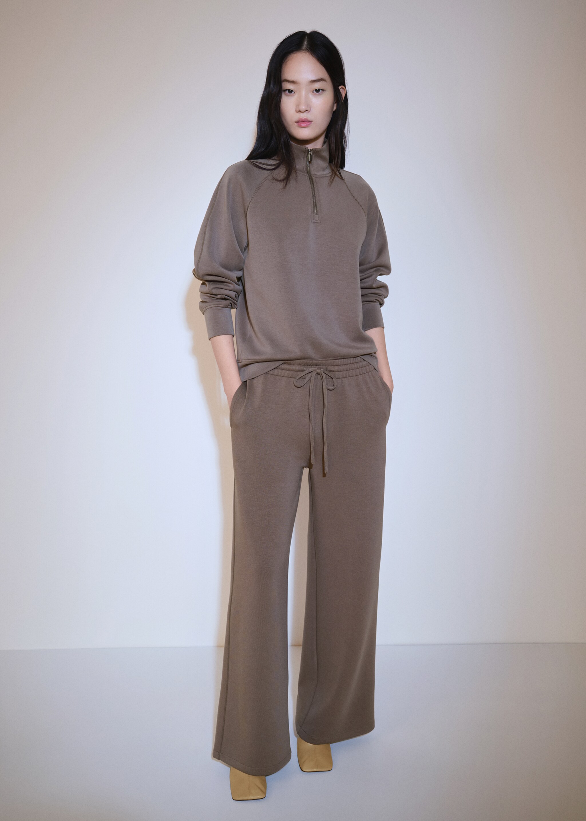Turtleneck sweatshirt with zip - General plane