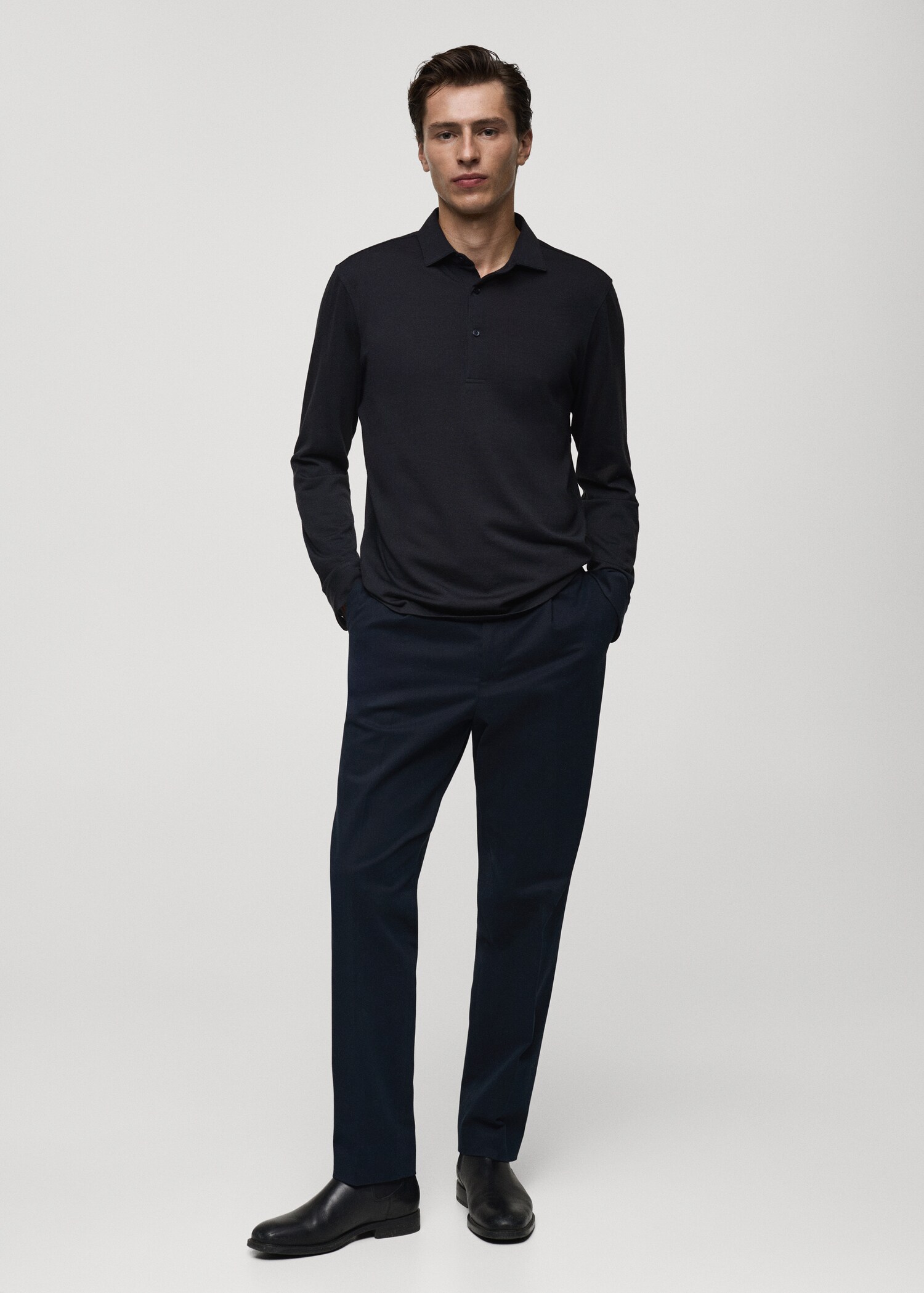 Polo laine regular-fit - Plan général