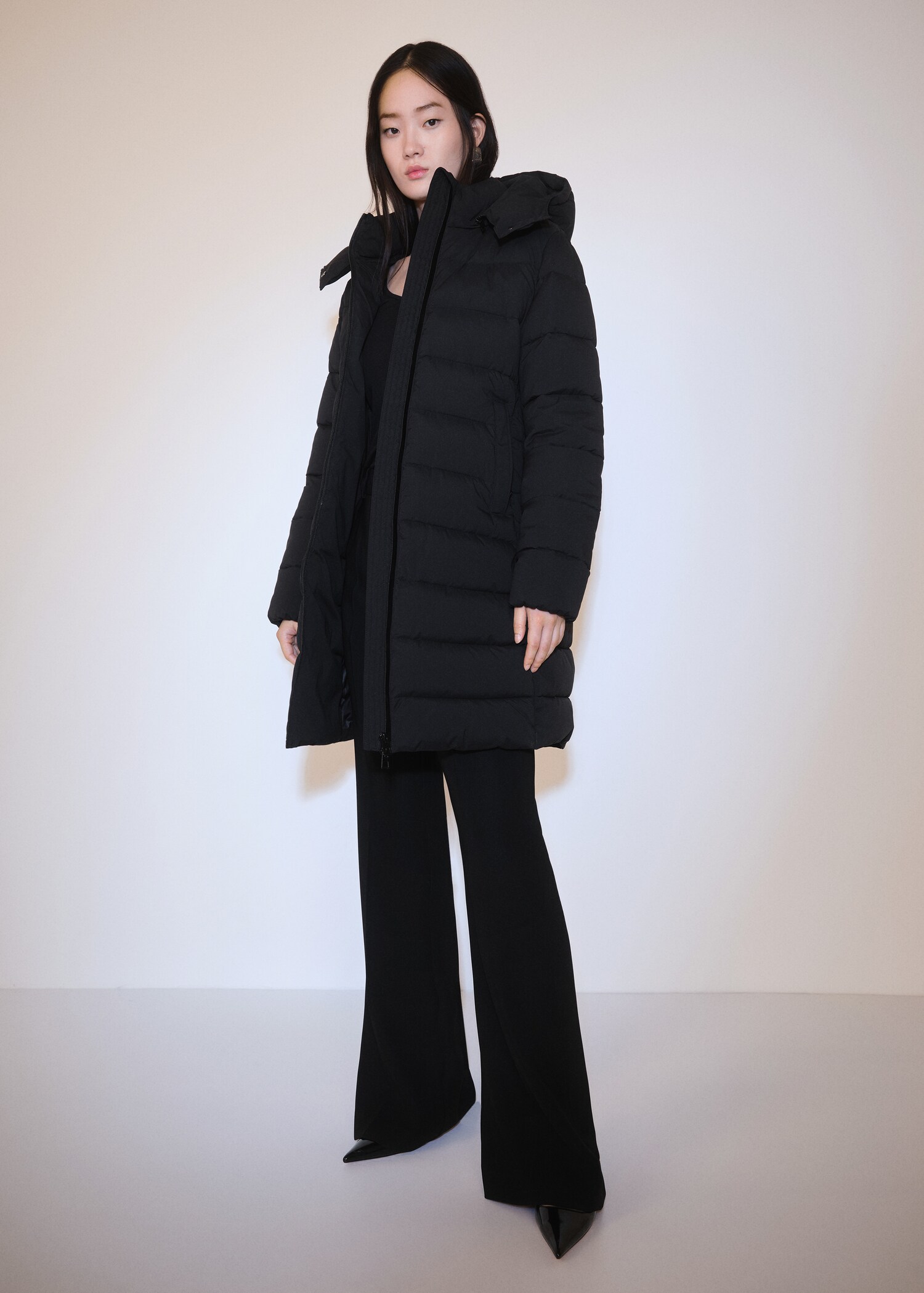 Hood quilted coat - General plane