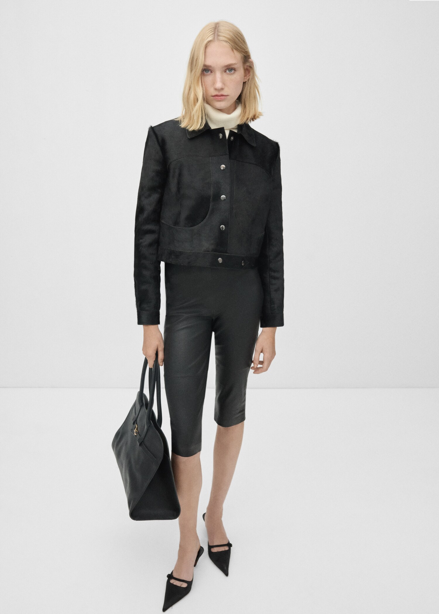 Veste cuir imitation fourrure - Plan général
