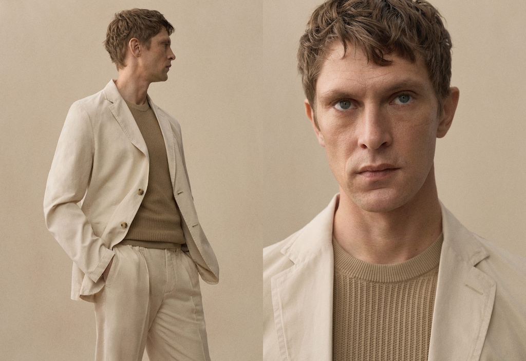 Washed-effect cotton-linen blazer