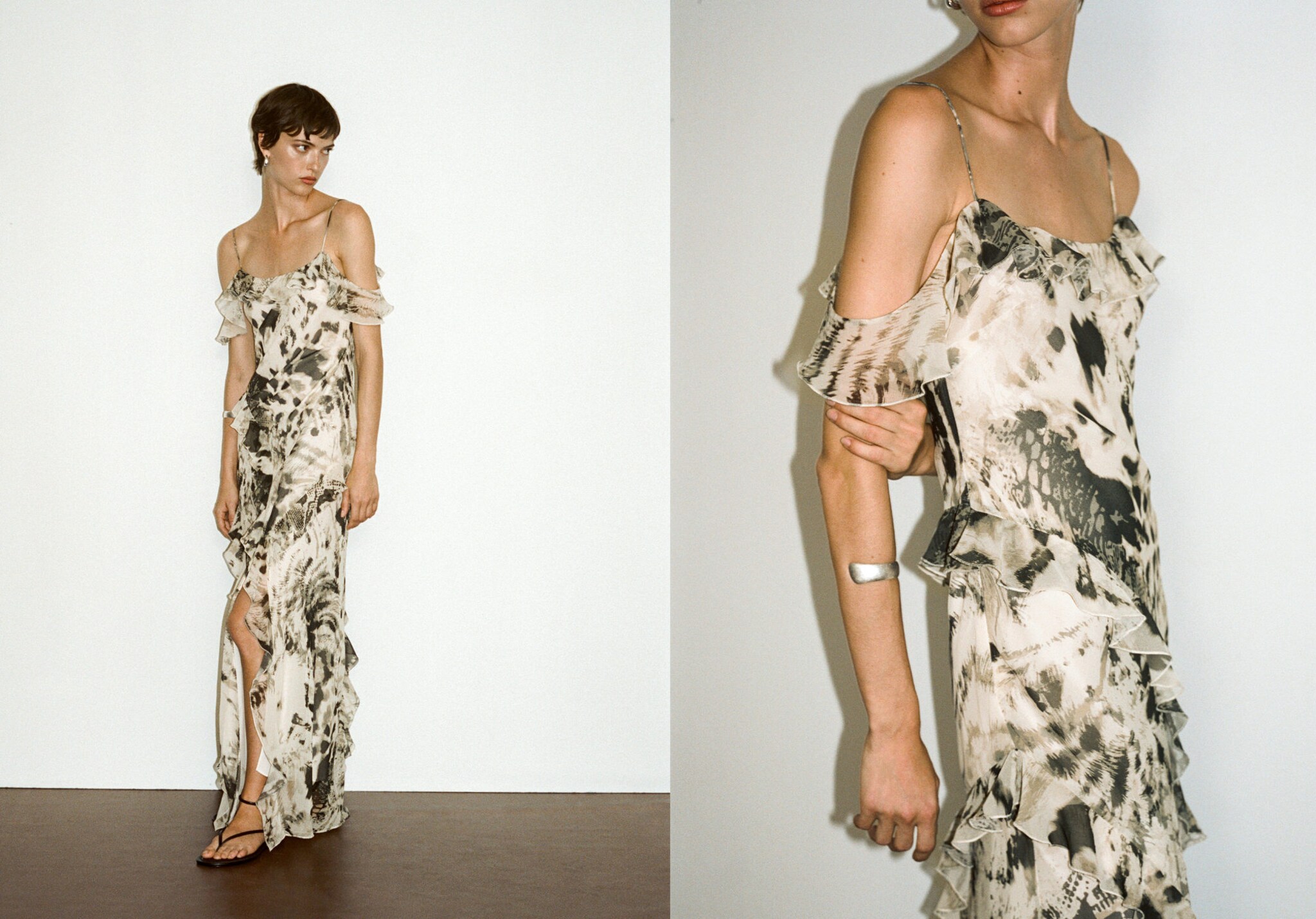 Vestido volantes animal print - Plano panorámico