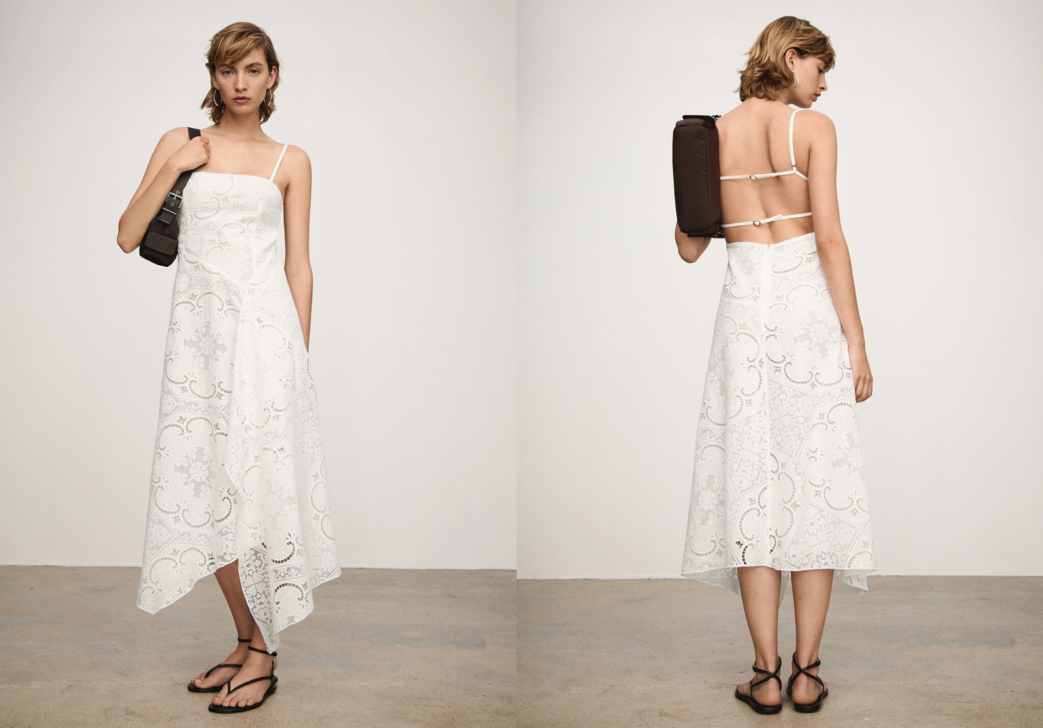 Asymmetrical embroidered dress - Panoramic plane