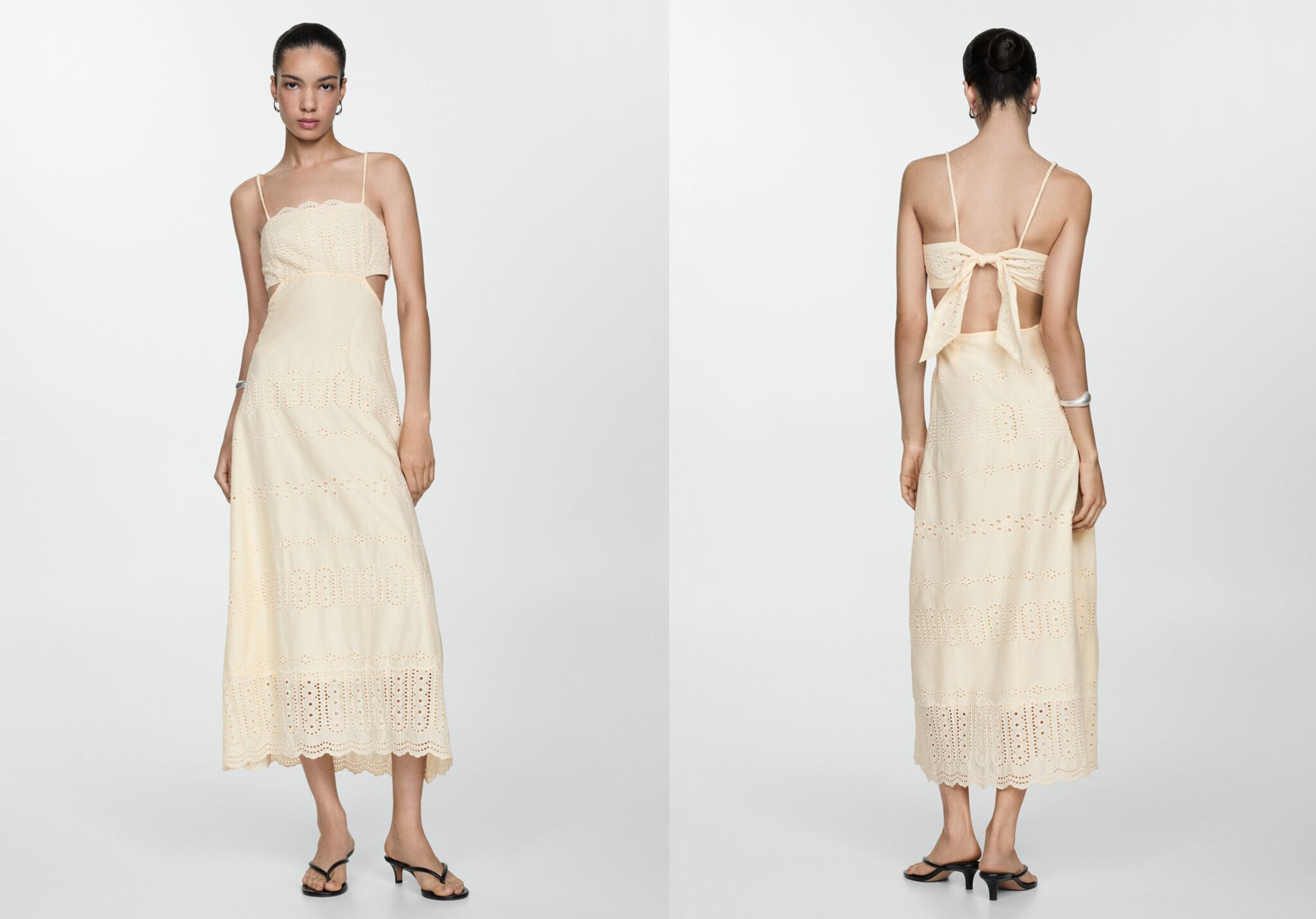 Embroidered dress with side slits - Panoramic plane