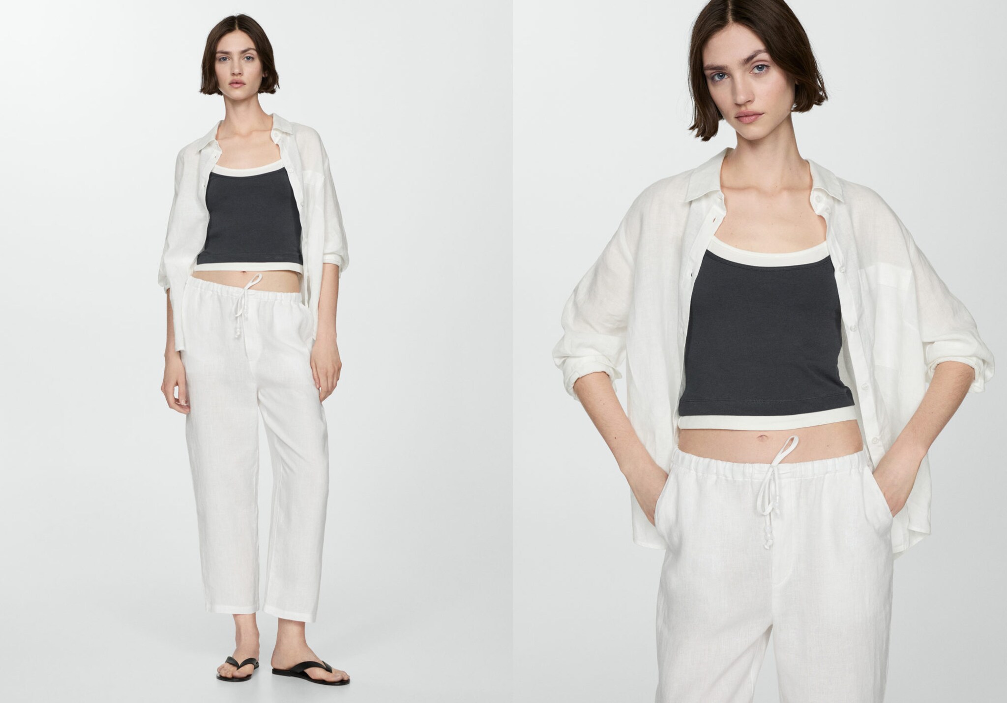 بنطلون جوغر من الكتان - رؤية بانورامية